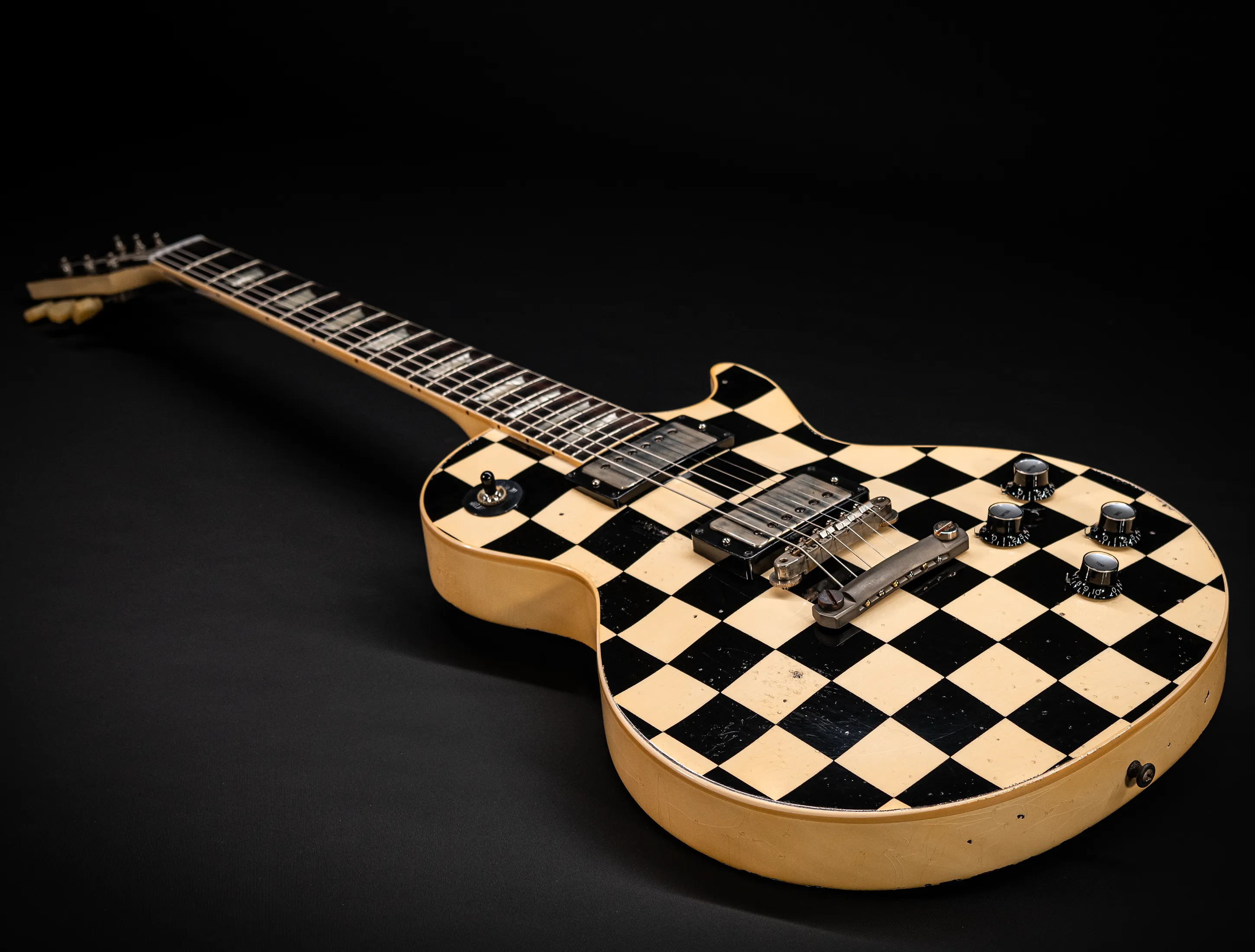 a162849 Gibson Les Paul 1958 Standard Murphy LAB Heavy Aged Black Checkerboard