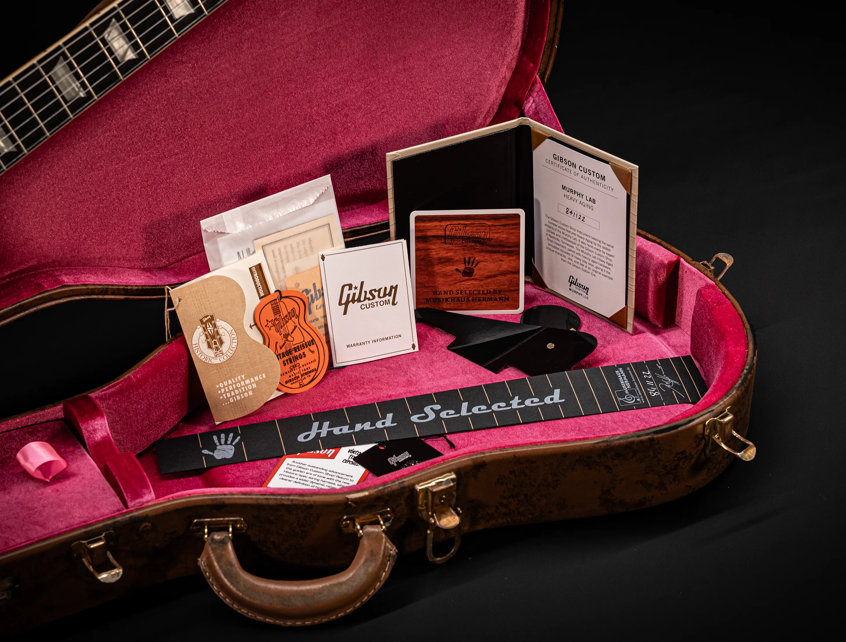 a162824 Gibson Les Paul 1958 Standard Murphy LAB Heavy Aged Black Checkerboard