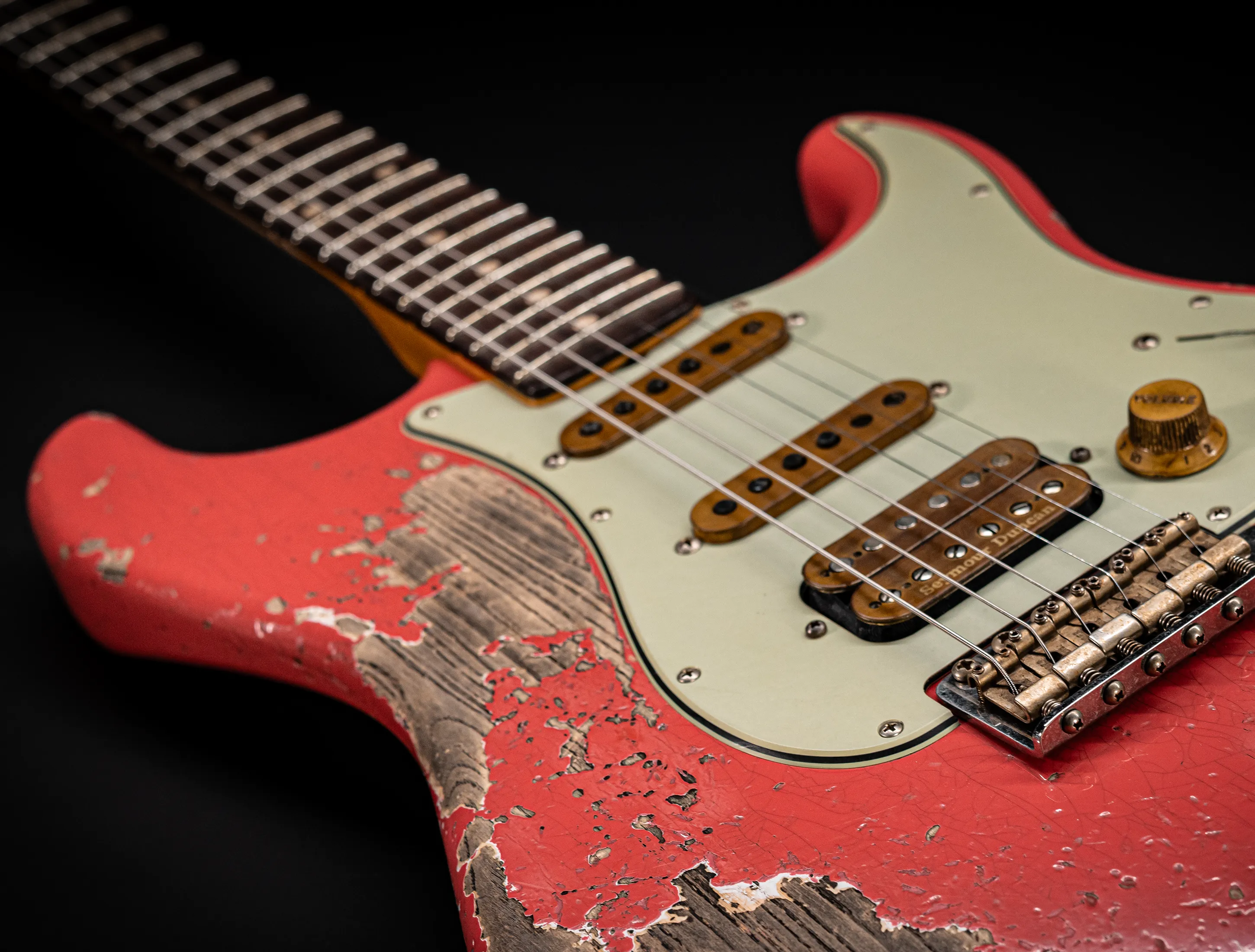 Fender MBD II 1962 Humbucker Stratocaster MIDAS Super Heavy Relic - ASH Body Fiesta Red