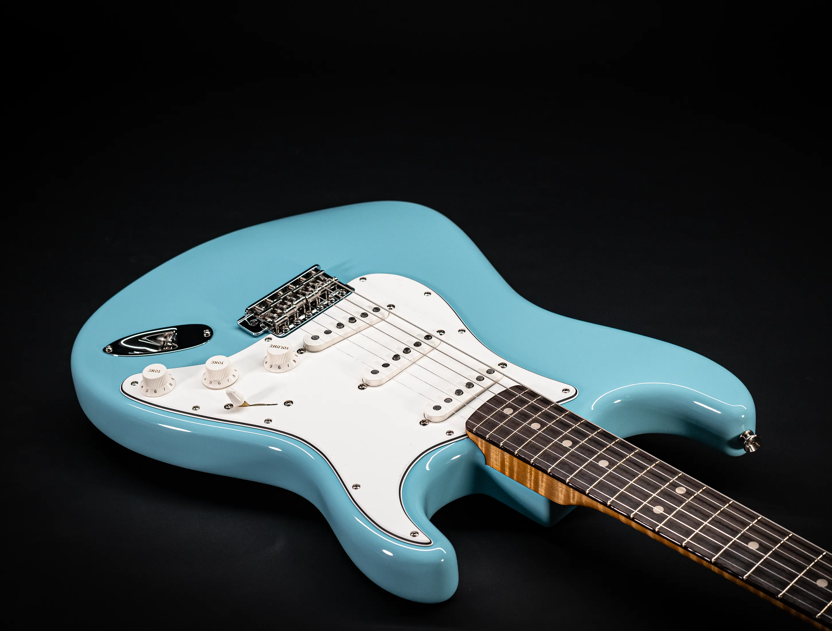 Fender MBD 1963 Stratocaster Prestige NOS flame Neck - Daphne Blue