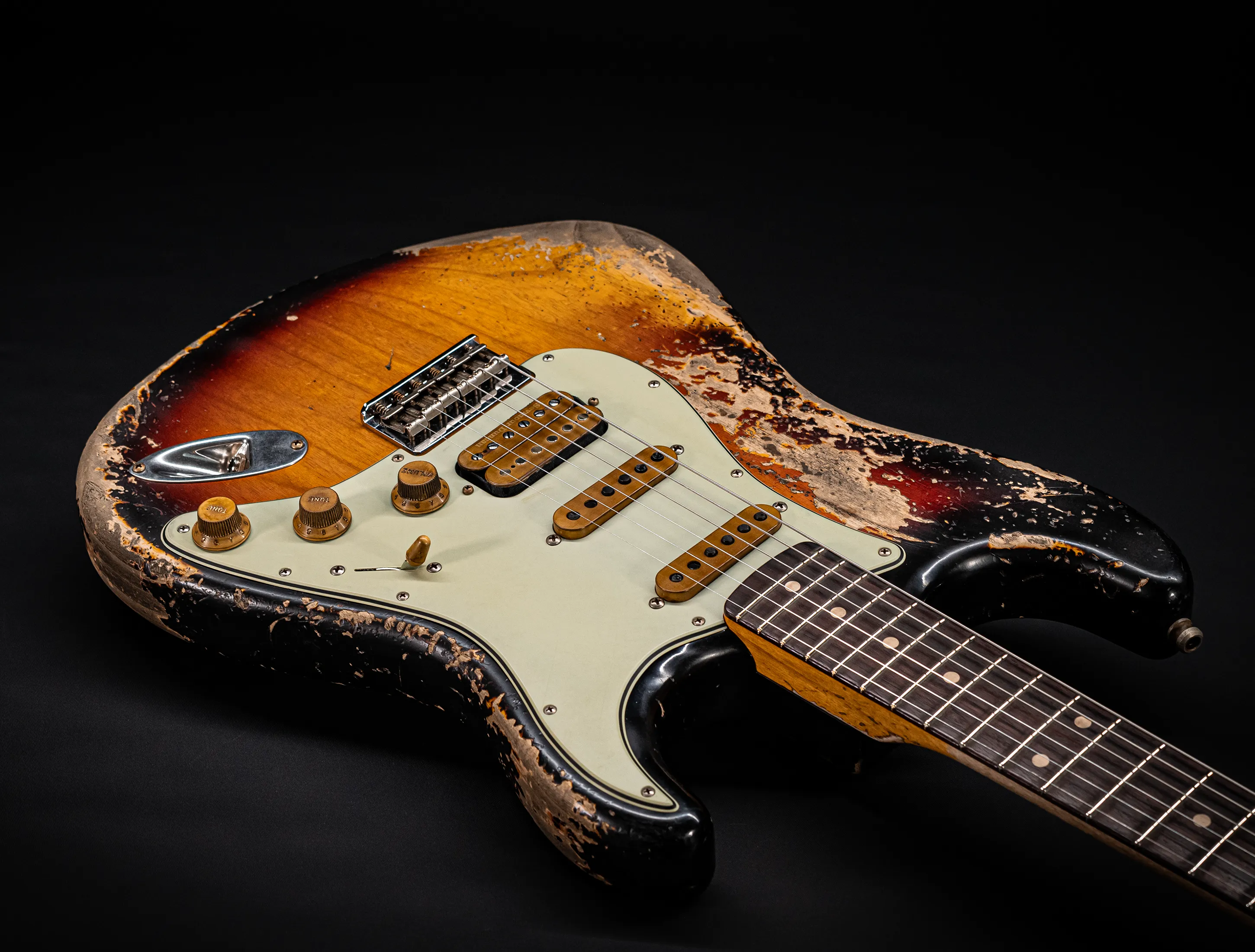Fender MBD II 1962 Humbucker Hardtail Stratocaster MIDAS Super Heavy Relic - ASH Body Sunburst