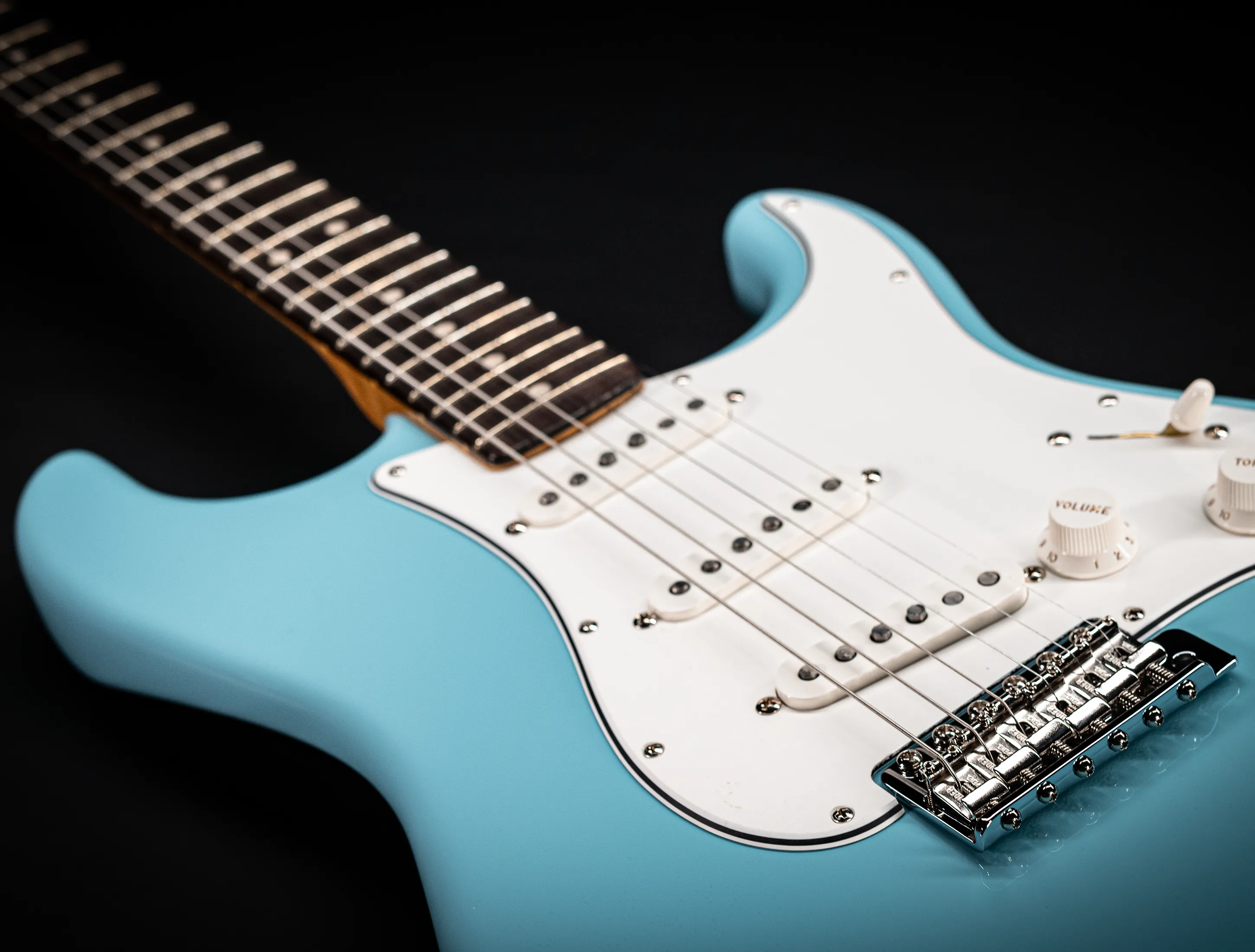 Fender MBD 1963 Stratocaster Prestige NOS flame Neck - Daphne Blue