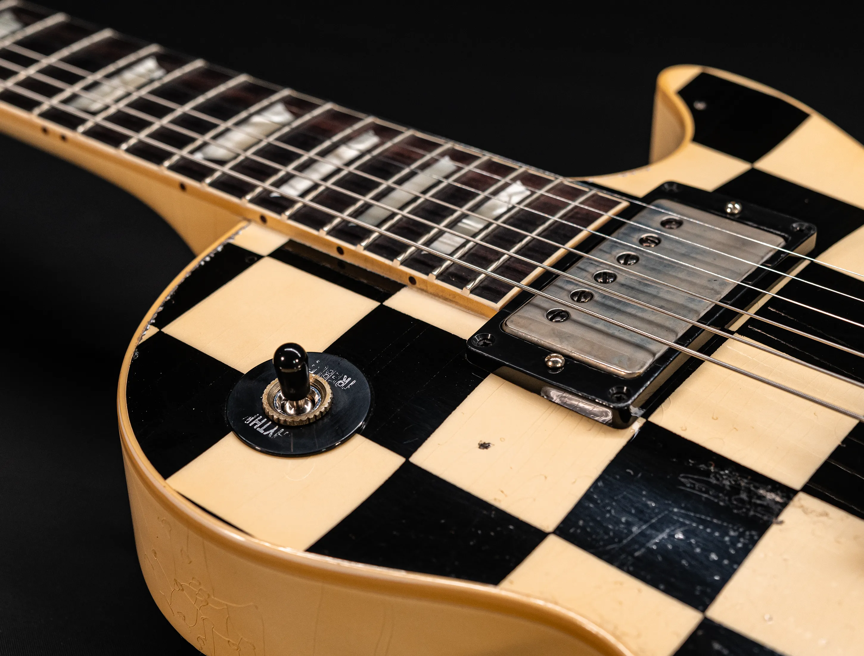 a162852 Gibson Les Paul 1958 Standard Murphy LAB Heavy Aged Black Checkerboard