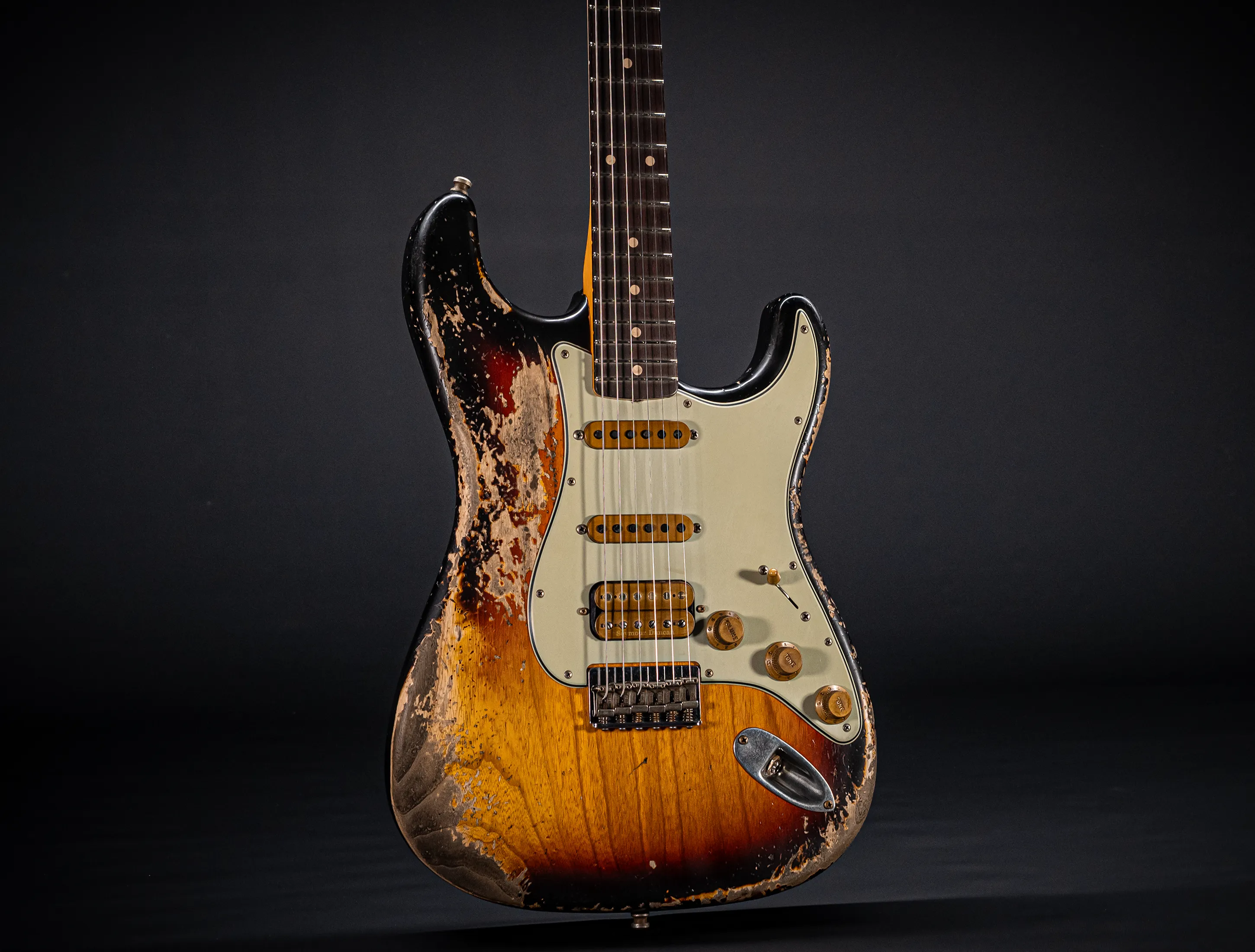 Fender MBD II 1962 Humbucker Hardtail Stratocaster MIDAS Super Heavy Relic - ASH Body Sunburst