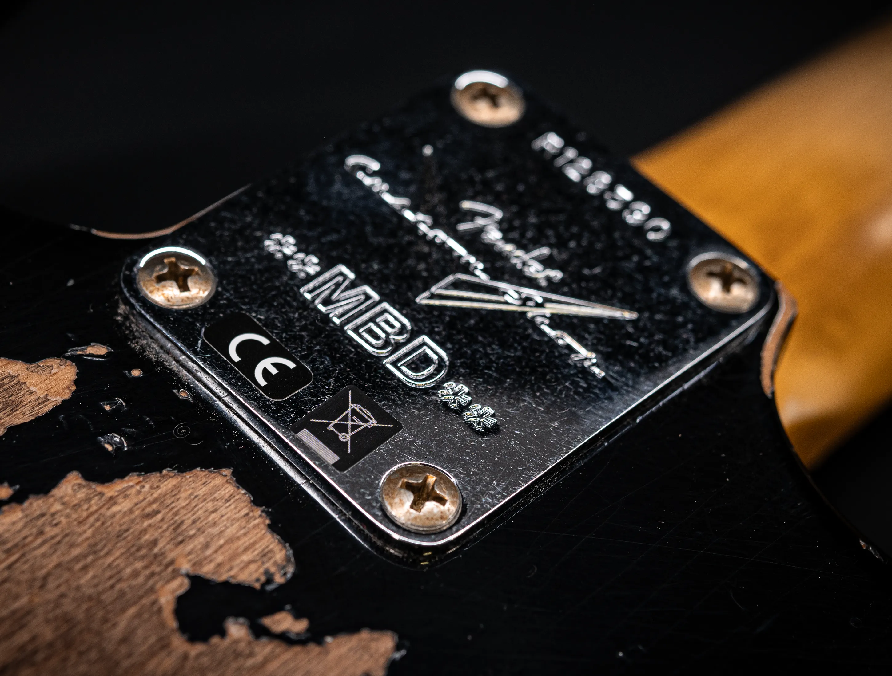 a173089Fender MBD Limited 1963 Humbucker Stratocaster Heavy Relic - Black Muikhaus-Hermann