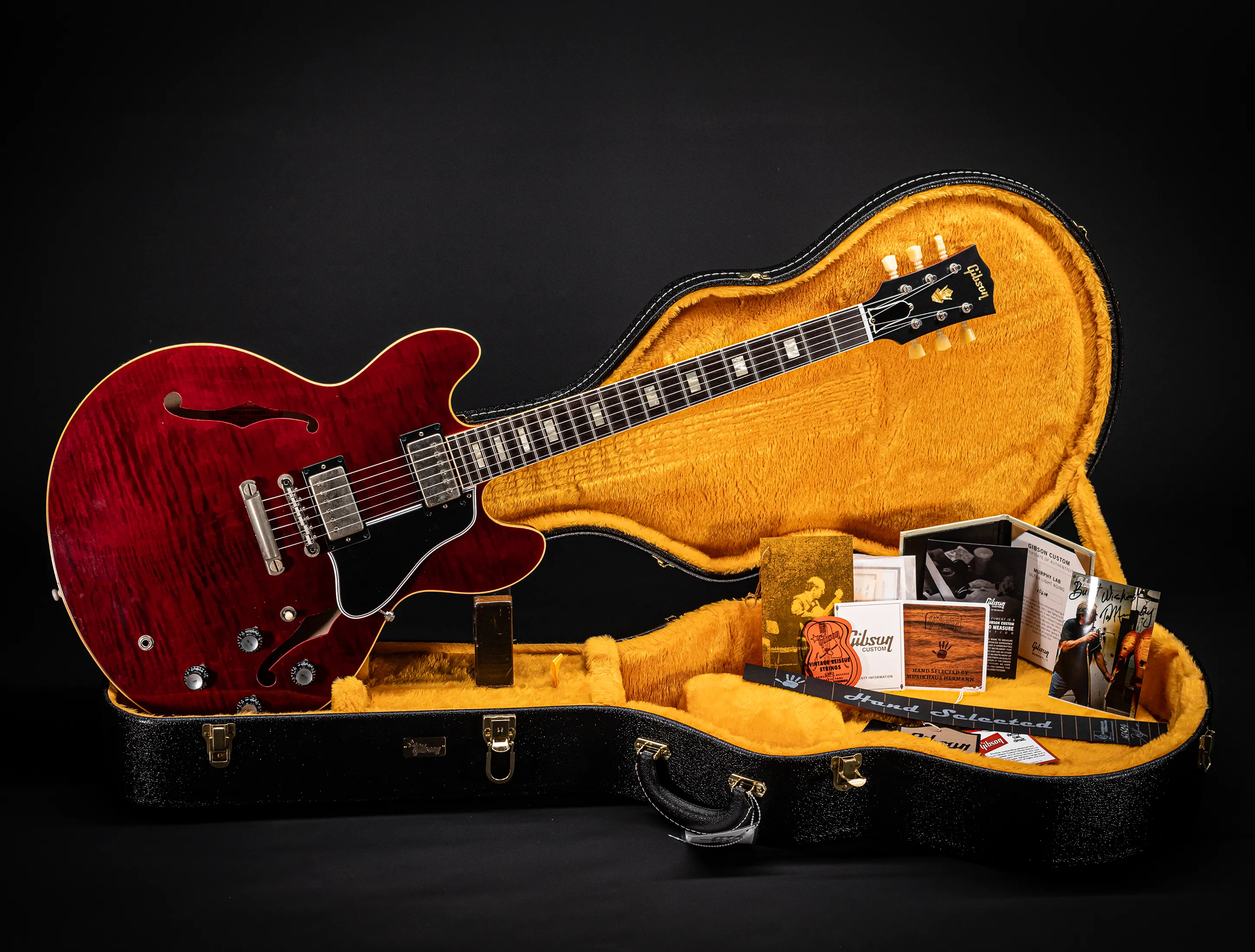 Gibson ES-335 1964 Custom Shop Murphy Lab Ultra Light Aged Figured Maple - Viking Red