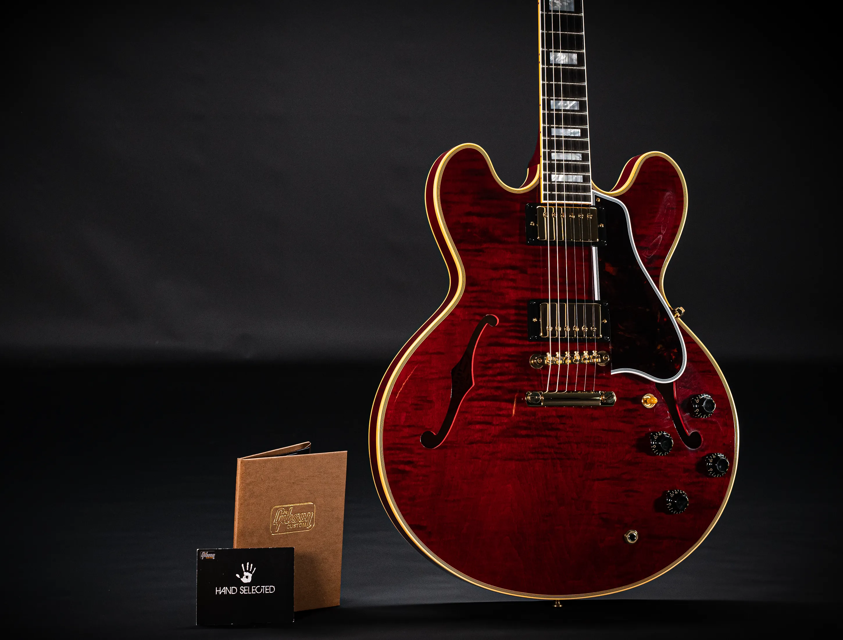 Gibson ES-355 1959 Custom Shop Gloss Figured Maple - Dark Viking Red