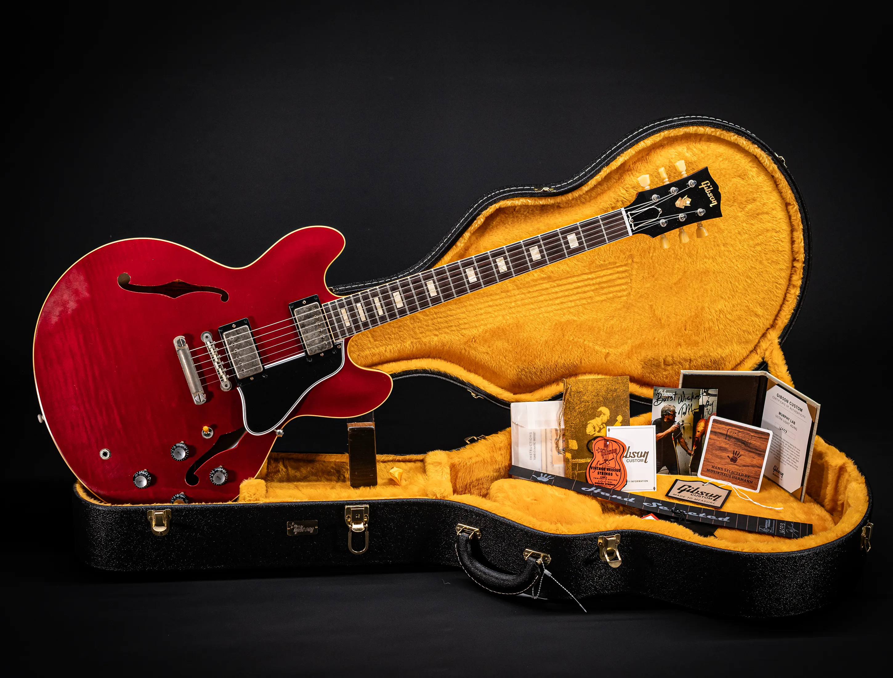 Gibson ES-335 1964 Custom Shop Murphy Lab Ultra Light Aged Figured Maple - Wine Red