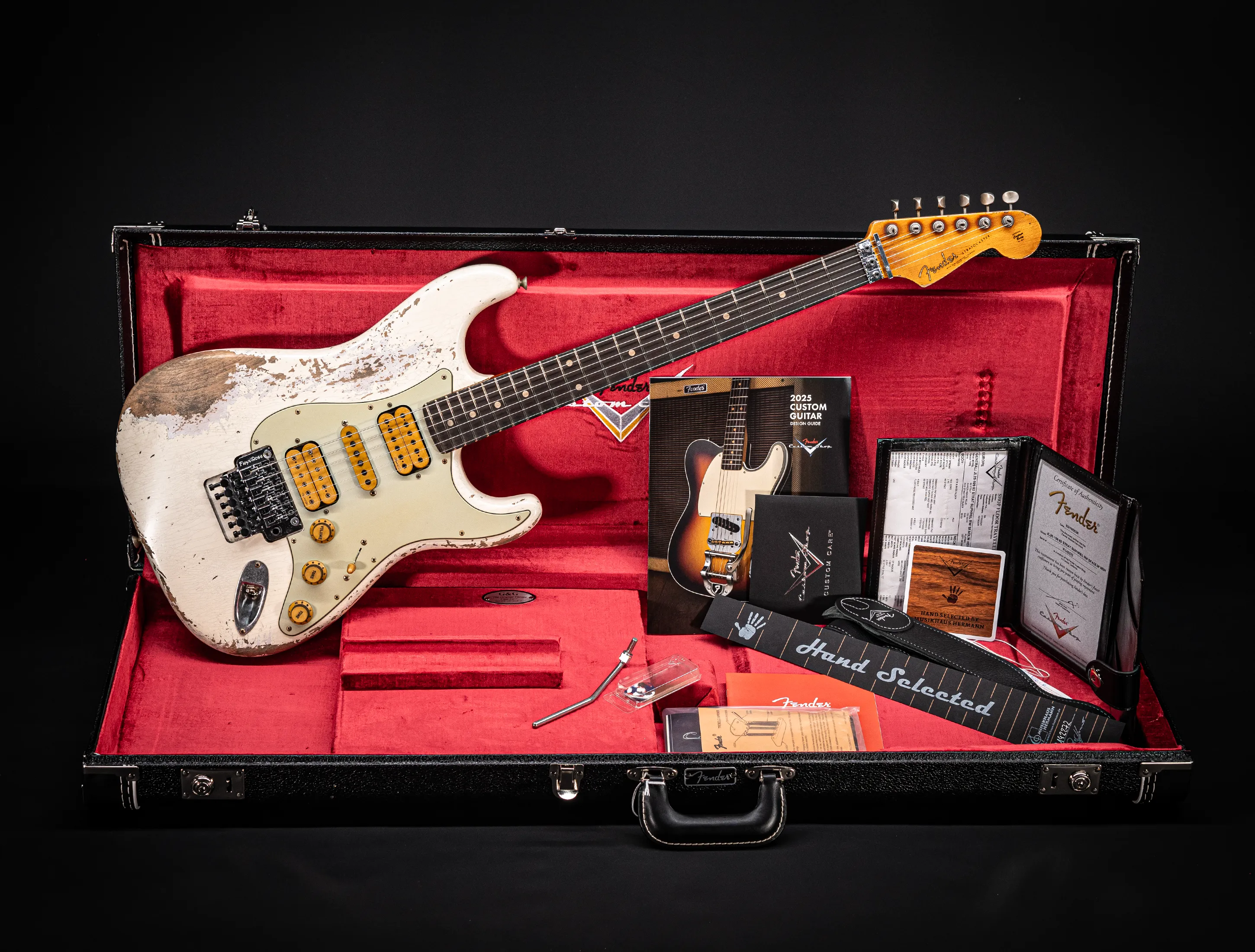 Fender MBD II 1962 FLOYD ROSE Stratocaster MIDAS Super Heavy Relic - Olympic White