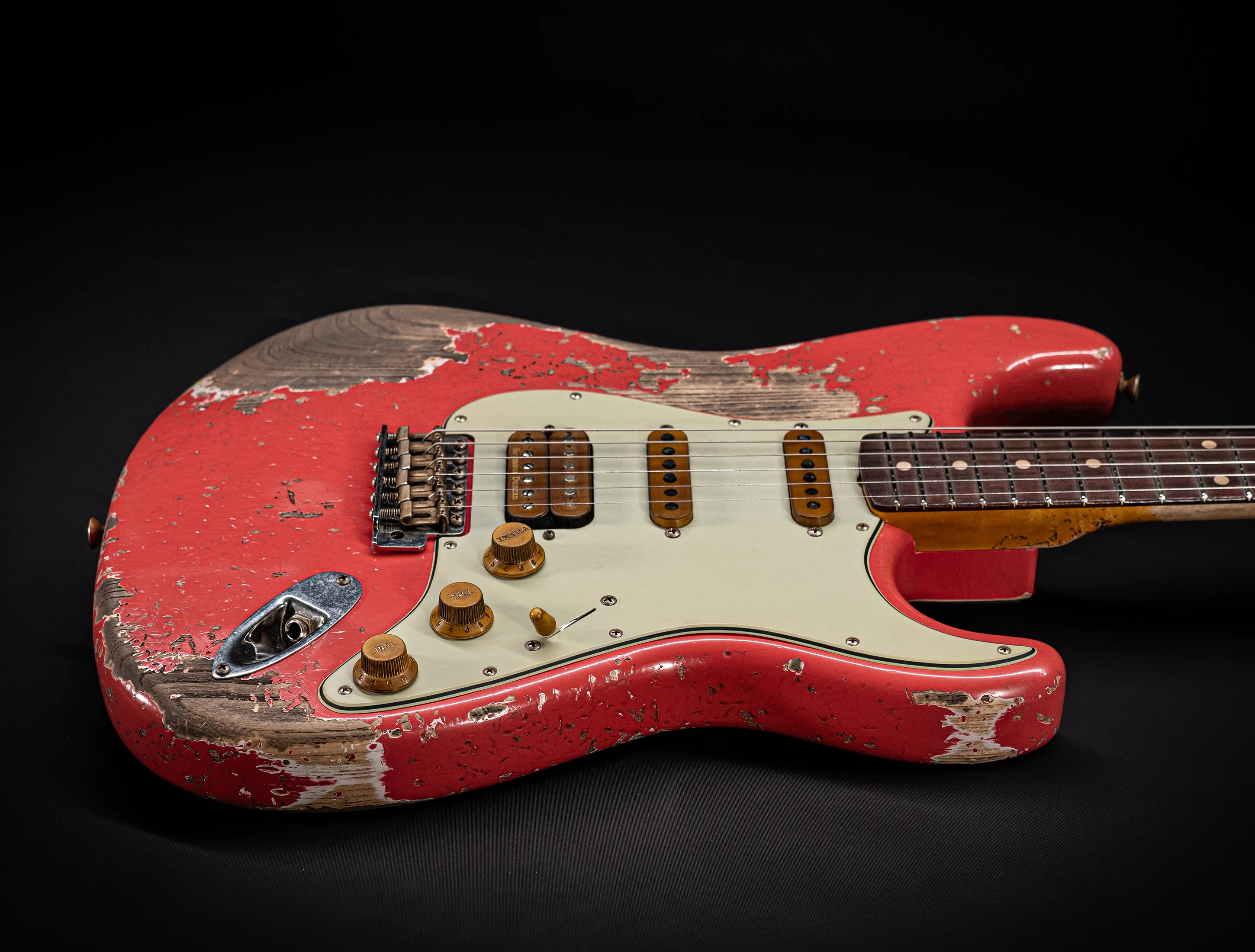 Fender MBD II 1962 Humbucker Stratocaster MIDAS Super Heavy Relic - ASH Body Fiesta Red