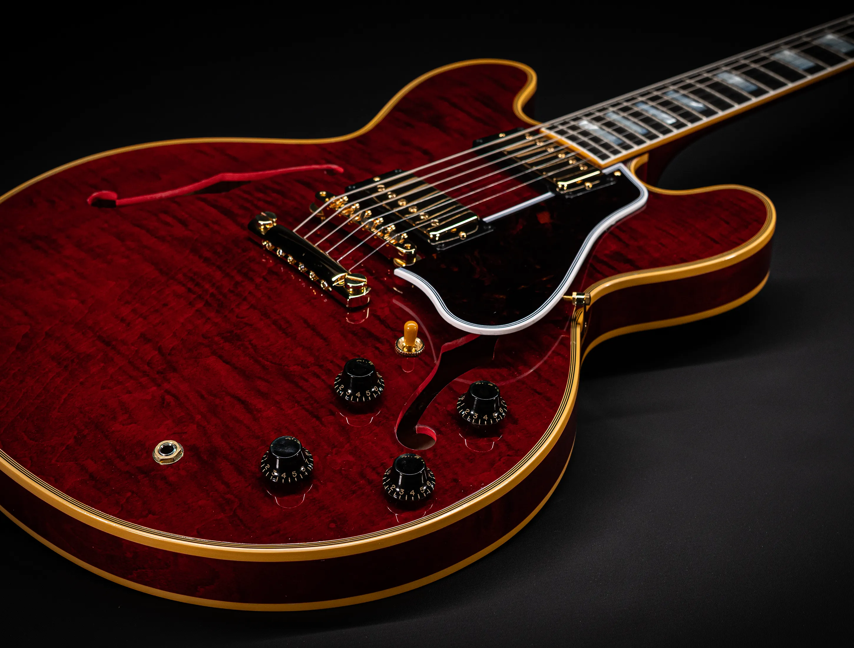 Gibson ES-355 1959 Custom Shop Gloss Figured Maple - Dark Viking Red