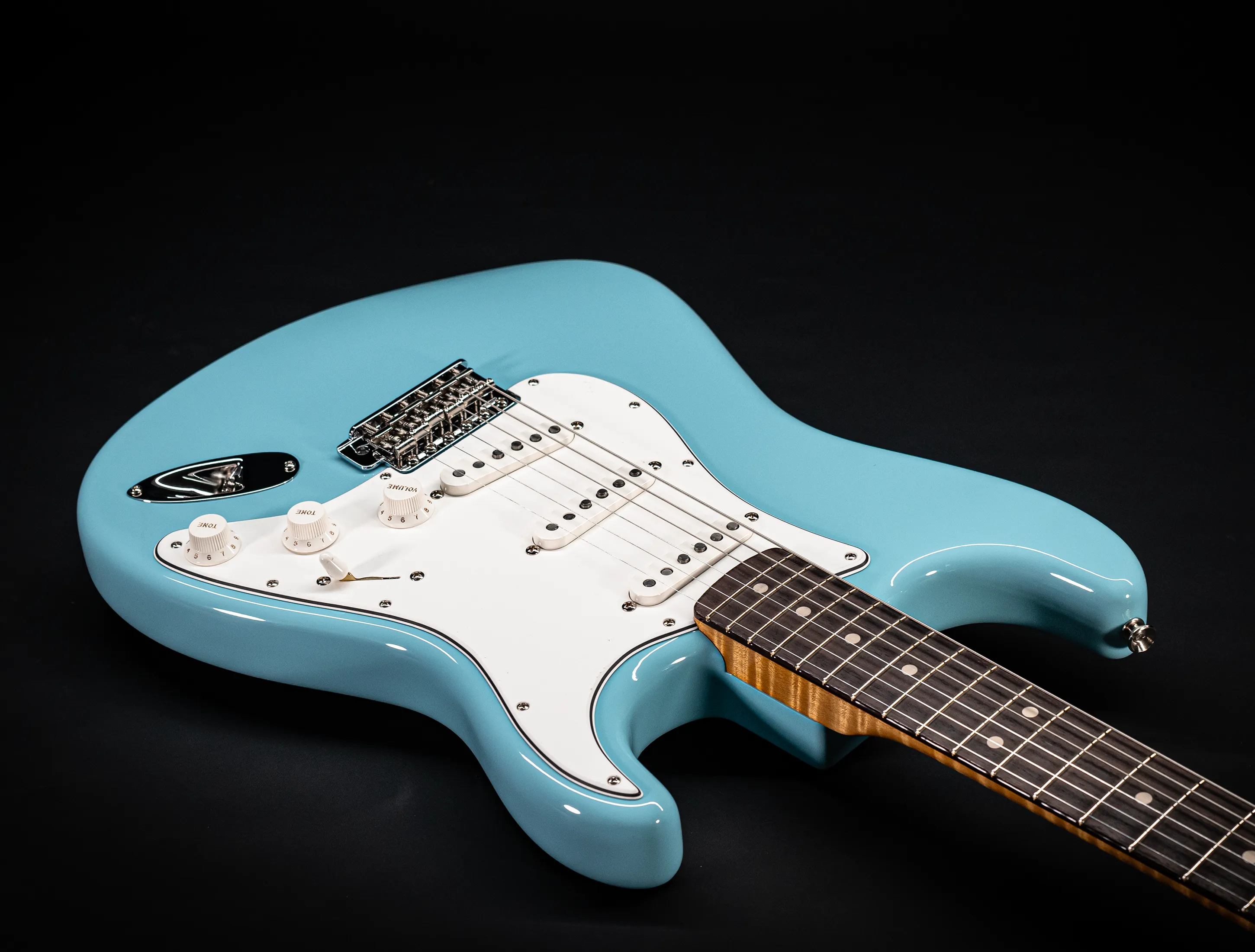Fender MBD 1963 Stratocaster Prestige NOS flame Neck - Daphne Blue