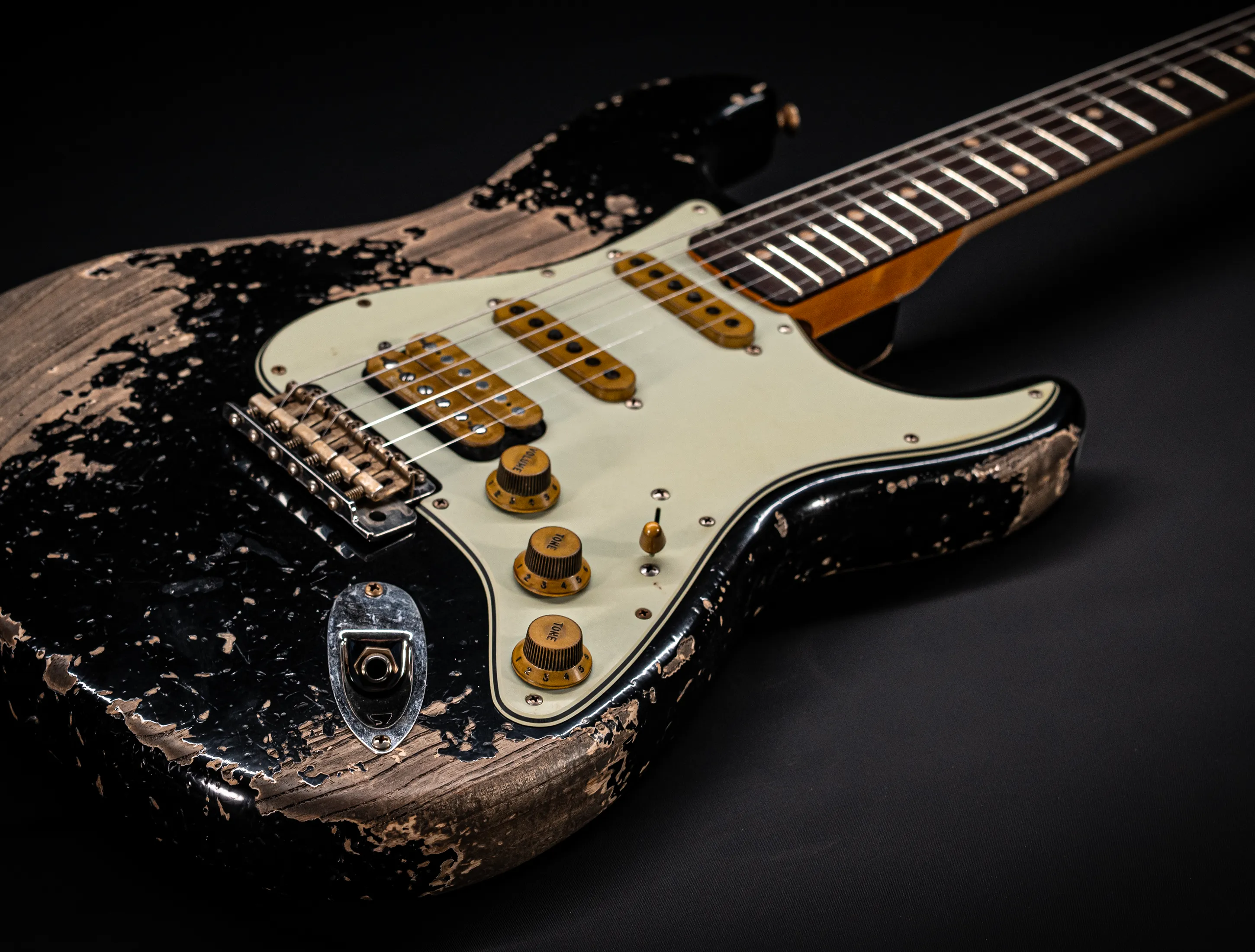Fender MBD II 1962 Humbucker Stratocaster MIDAS Super Heavy Relic - ASH Body Black