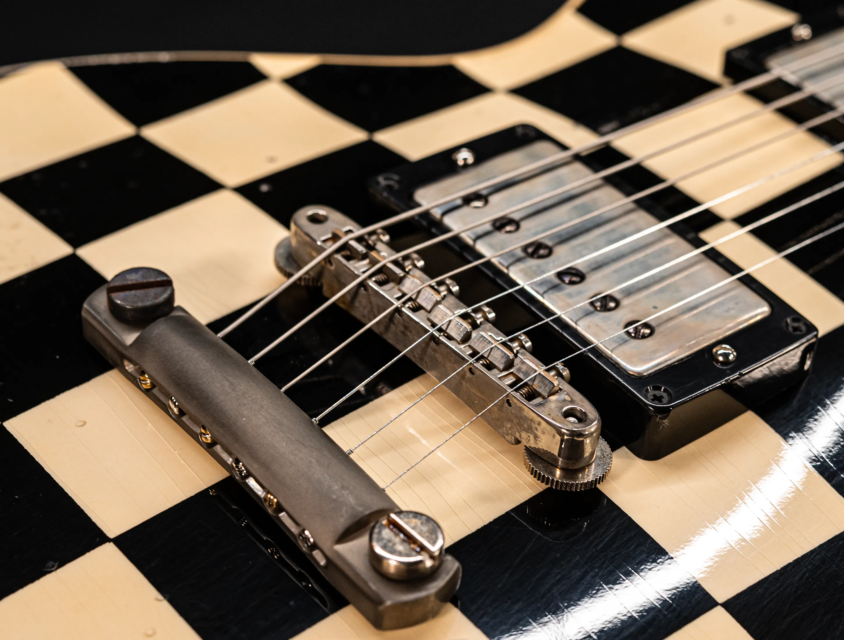 a162828 Gibson Les Paul 1958 Standard Murphy LAB Heavy Aged Black Checkerboard