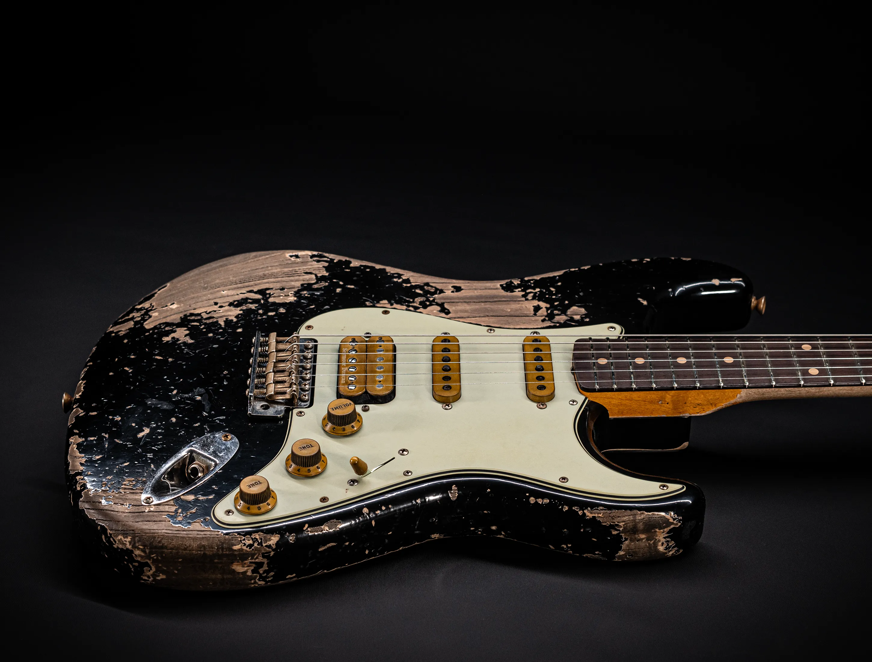 Fender MBD II 1962 Humbucker Stratocaster MIDAS Super Heavy Relic - ASH Body Black