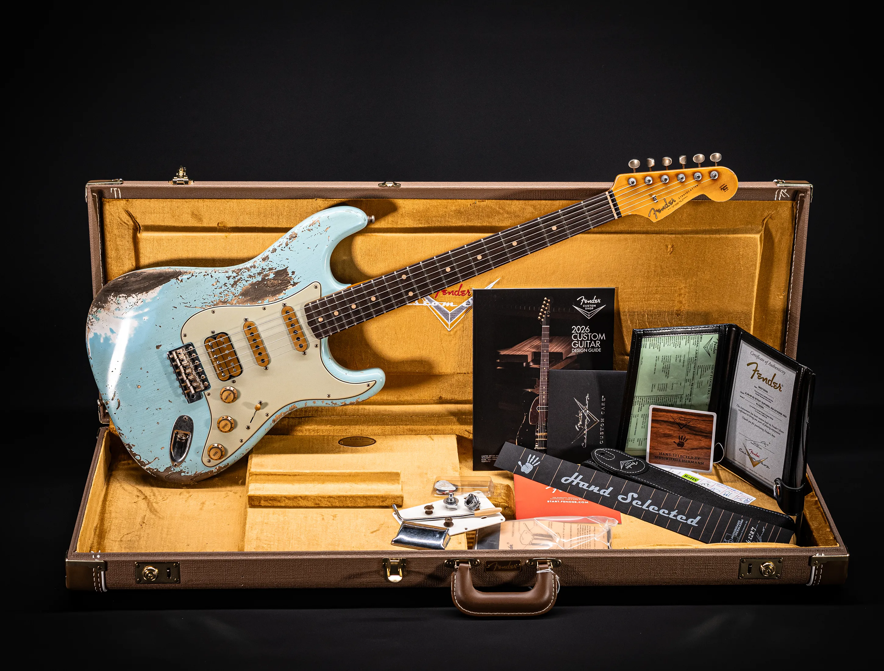 Fender MBD II 1962 Humbucker Stratocaster MIDAS Super Heavy Relic - ASH Body Daphne Blue