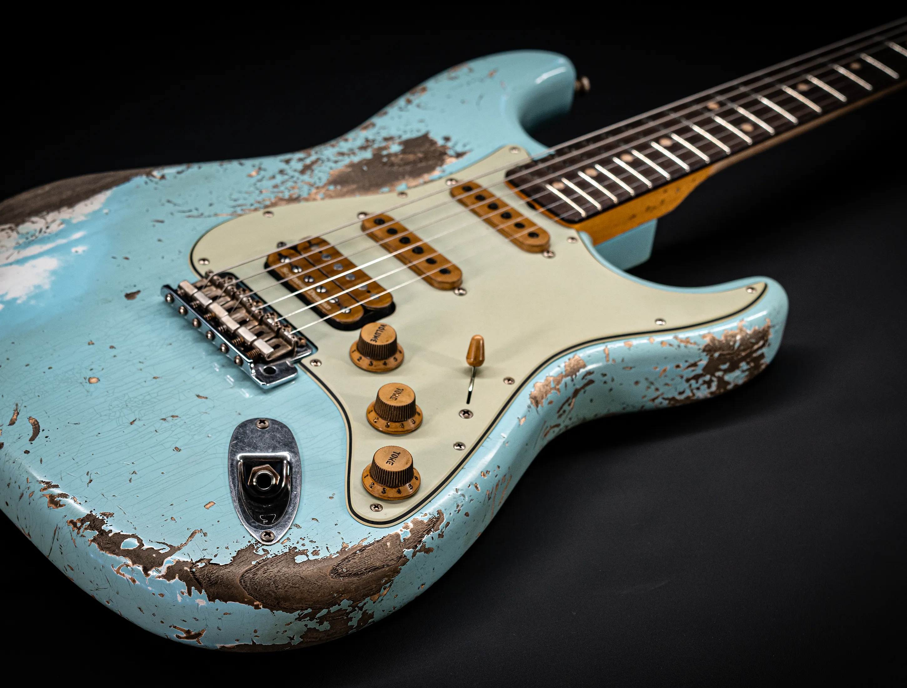 Fender MBD II 1962 Humbucker Stratocaster MIDAS Super Heavy Relic - ASH Body Daphne Blue