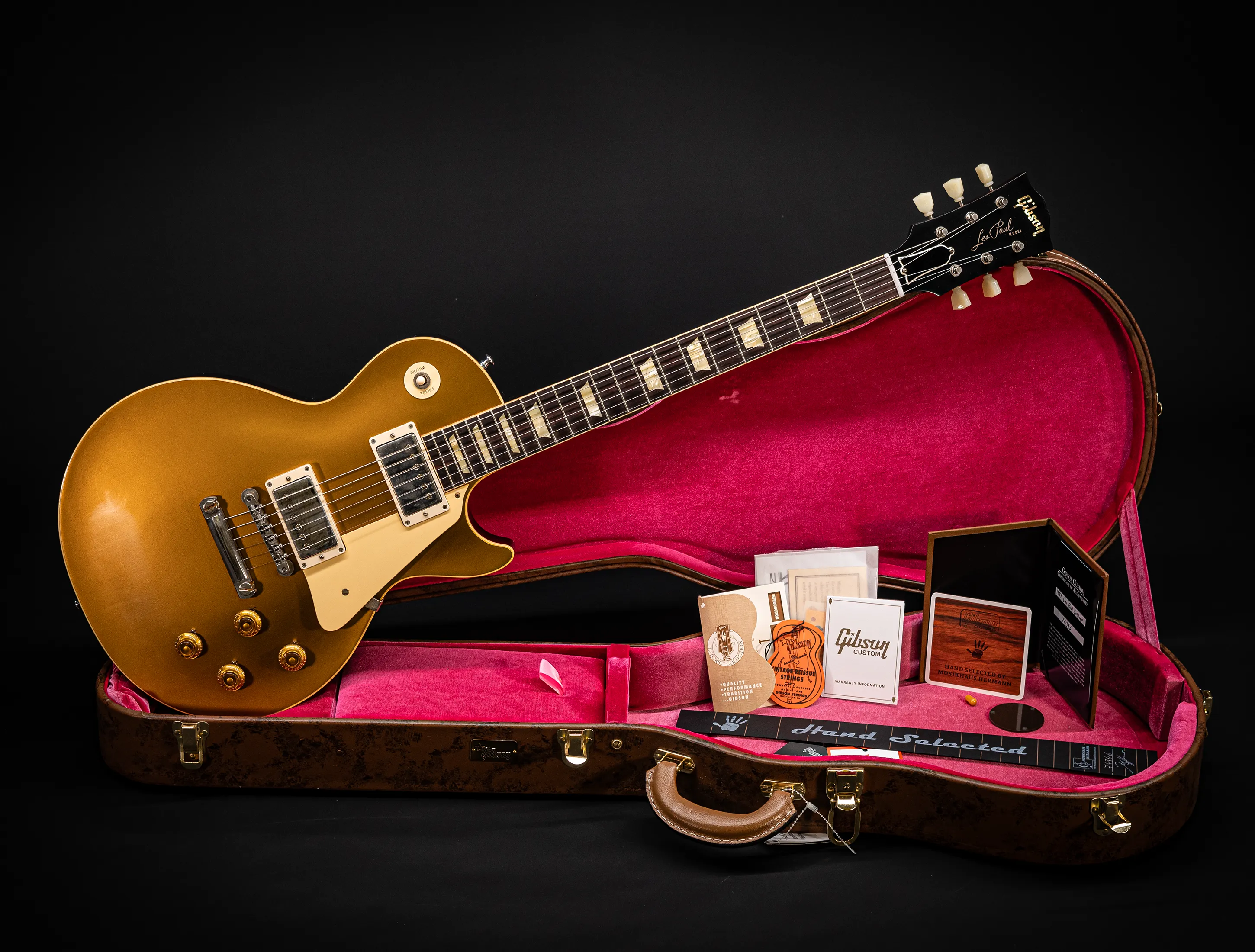 a171483 Gibson Les Paul 1957 Goldtop Darkback VOS Musikhaus-Hermann