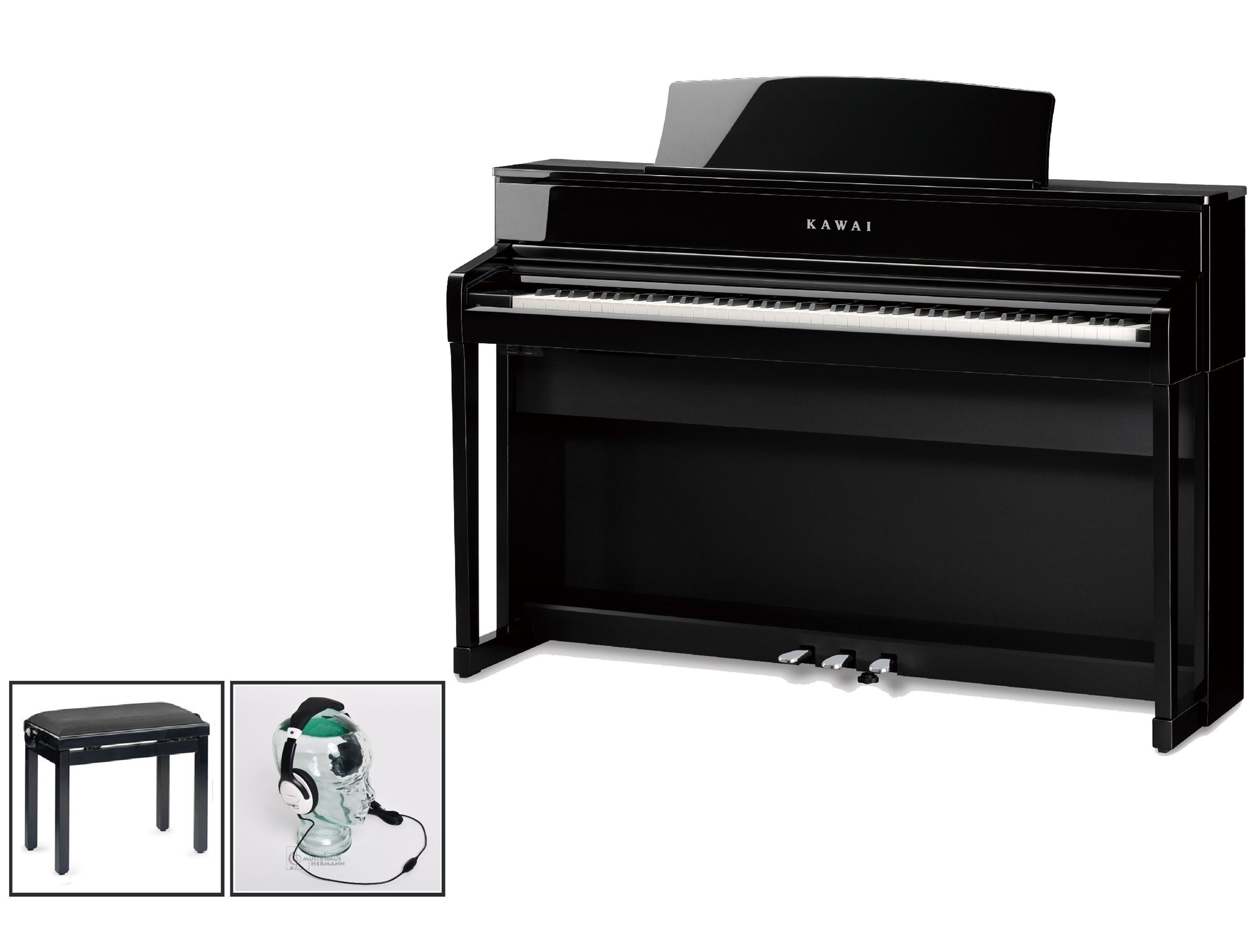 Kawai CA-701 EP Schwarz poliert Bundle Set Kawai CA-701 EP Schwarz poliert Bundle Set
