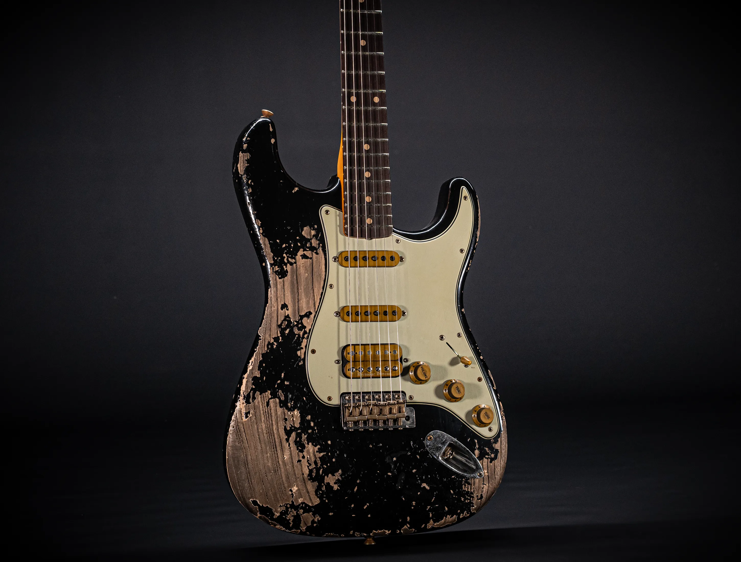 Fender MBD II 1962 Humbucker Stratocaster MIDAS Super Heavy Relic - ASH Body Black