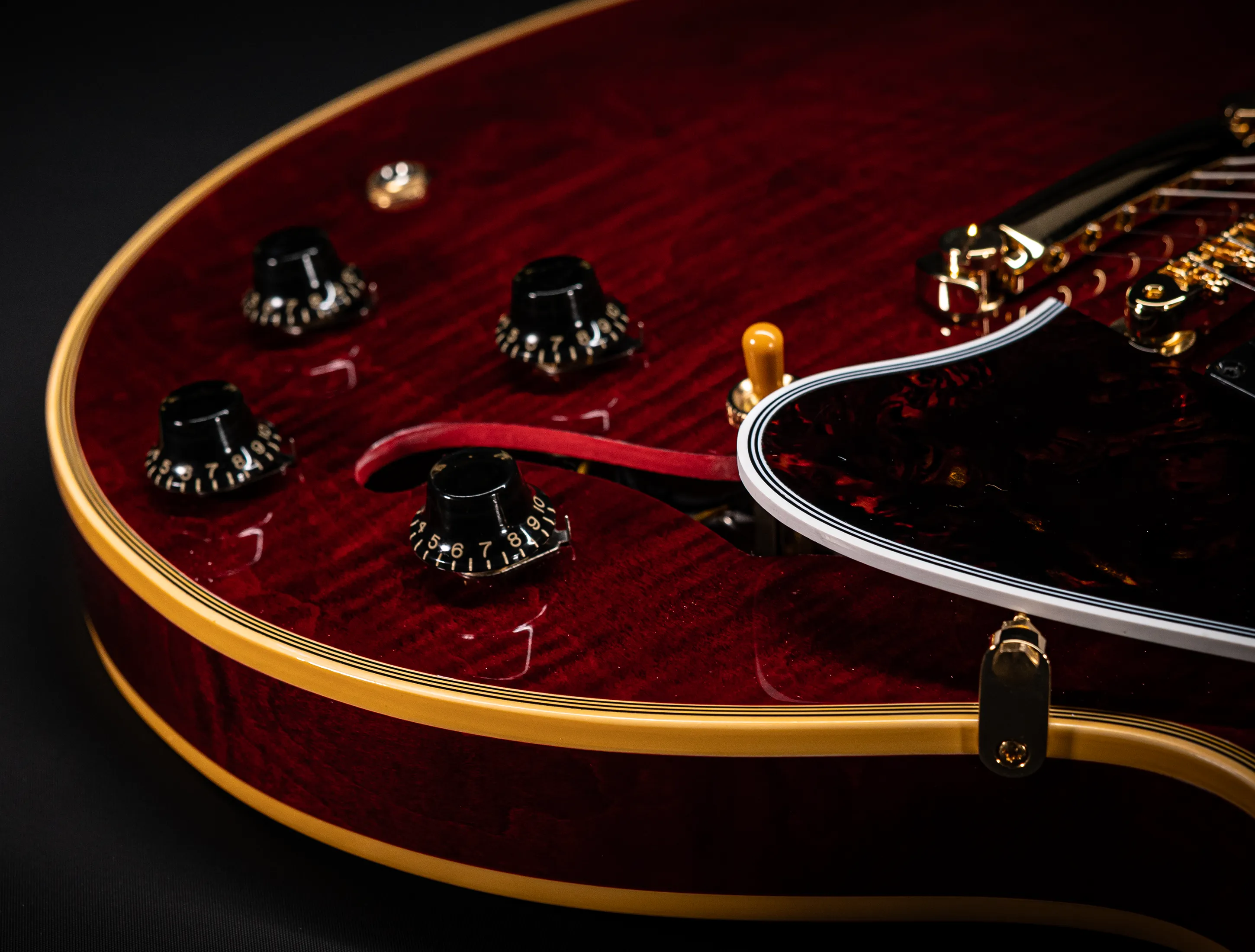 Gibson ES-355 1959 Custom Shop Gloss Figured Maple - Dark Viking Red