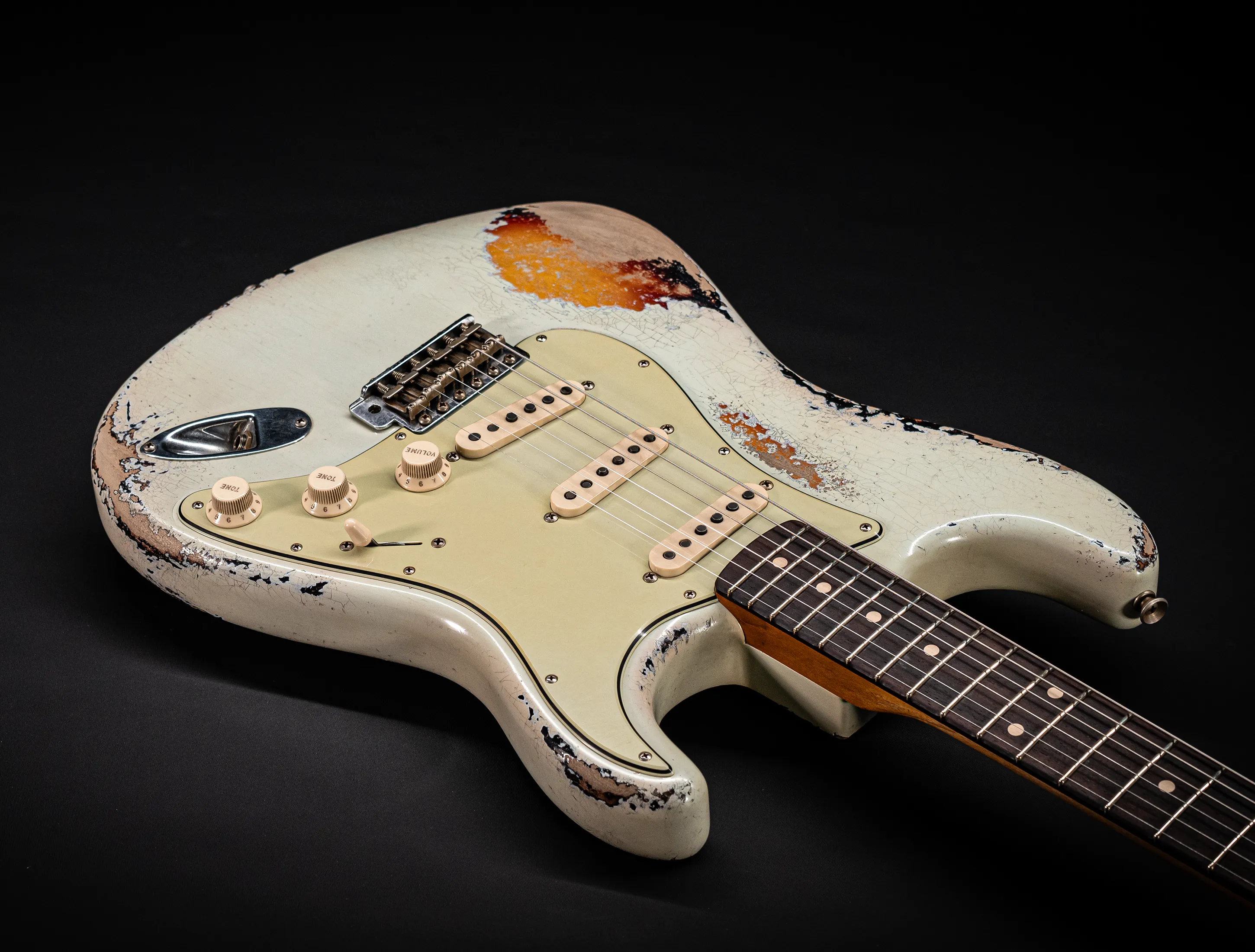 Fender Masterbuilt Paul Waller 1961 F-branded Ex Pin-Up Stratocaster Heavy Relic Sonic Blue over Sunburst