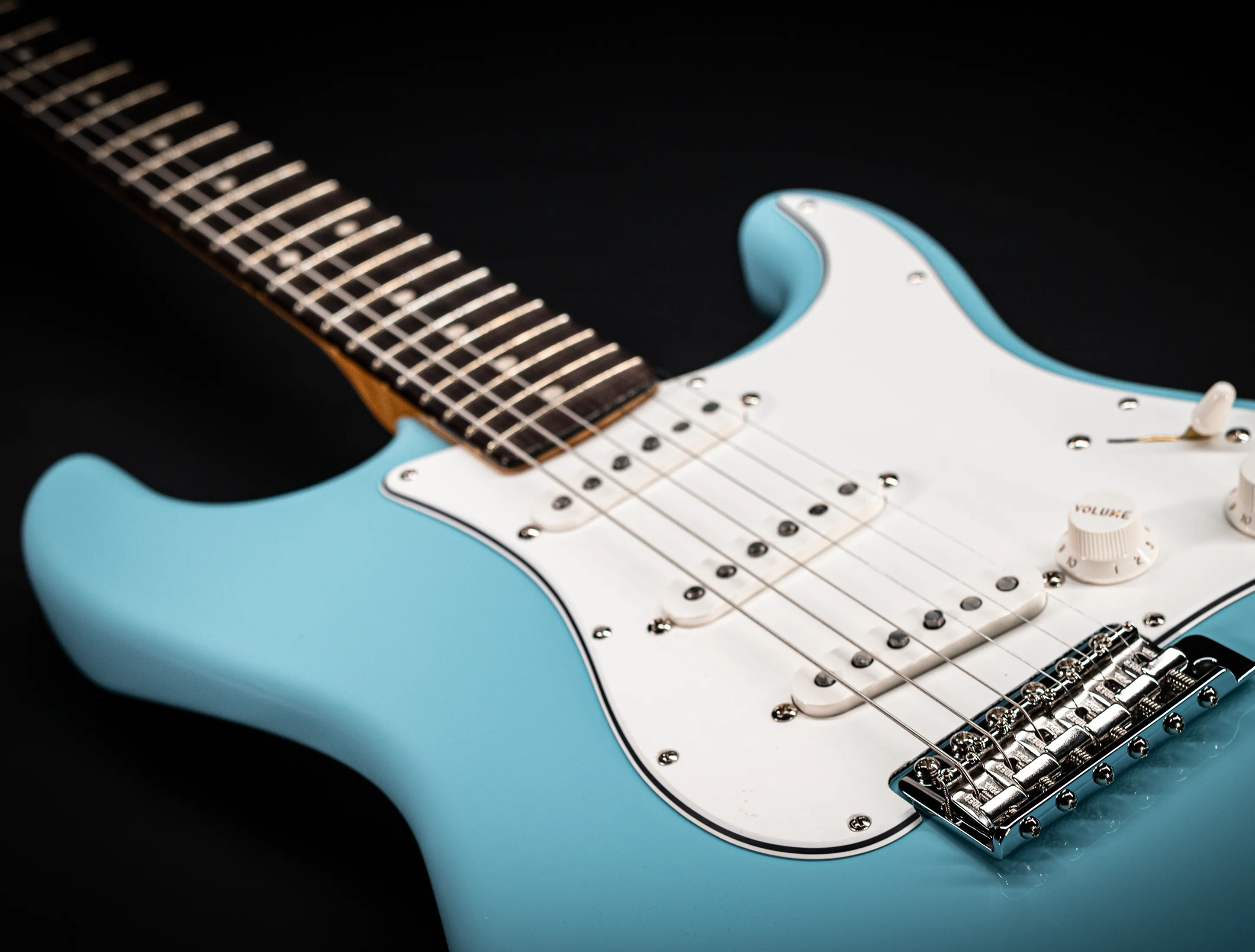 Fender MBD 1963 Stratocaster Prestige NOS flame Neck - Daphne Blue