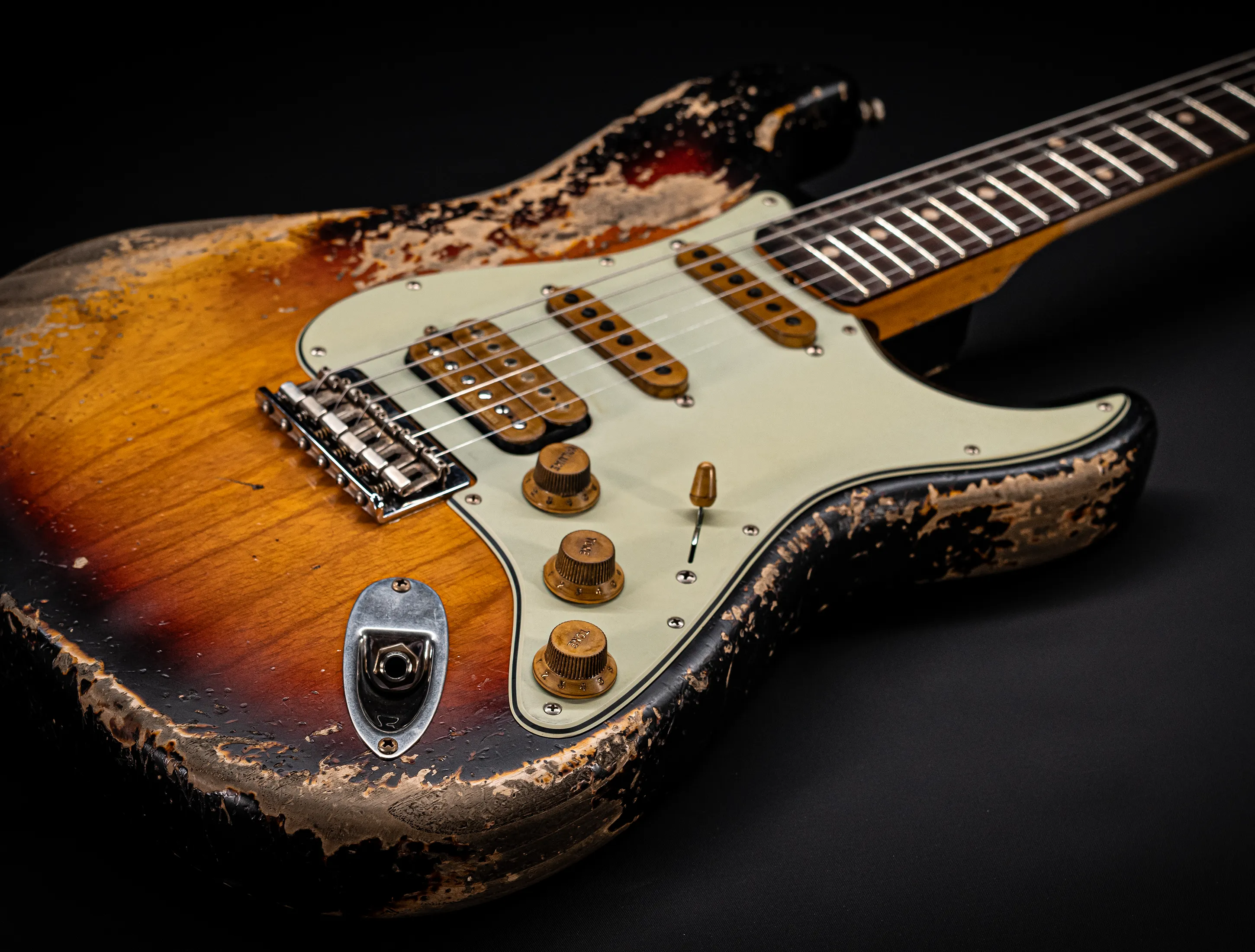 Fender MBD II 1962 Humbucker Hardtail Stratocaster MIDAS Super Heavy Relic - ASH Body Sunburst