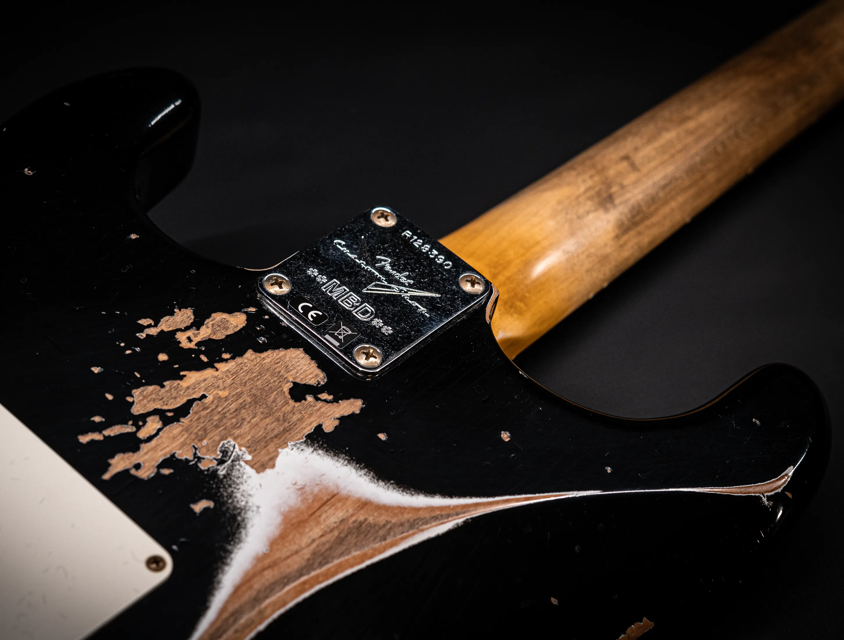 a173088Fender MBD Limited 1963 Humbucker Stratocaster Heavy Relic - Black Muikhaus-Hermann