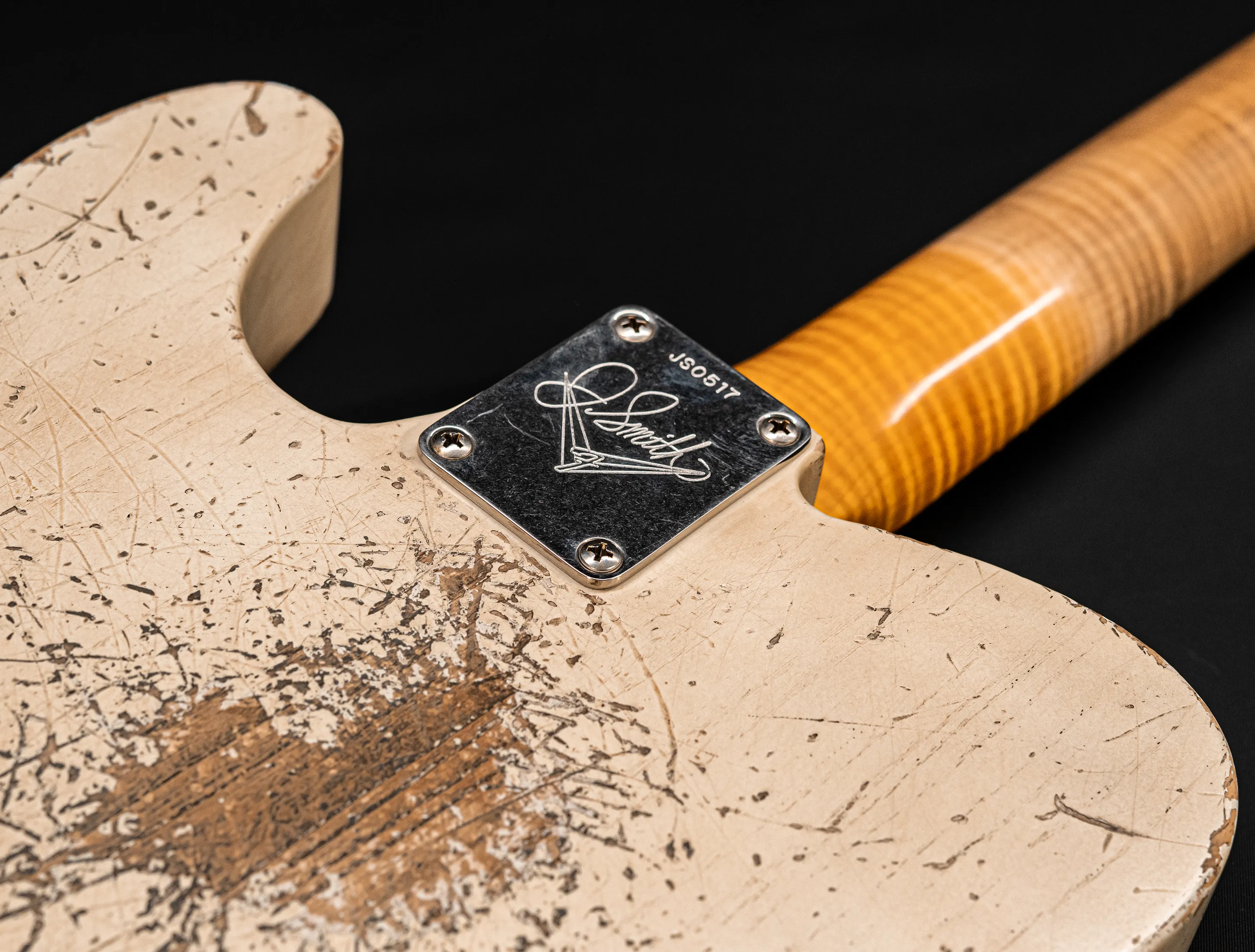 a162518 Fender Masterbuilt Jason Smith 1963 Telecaster Heavy Relic - Smoked Olympic White
