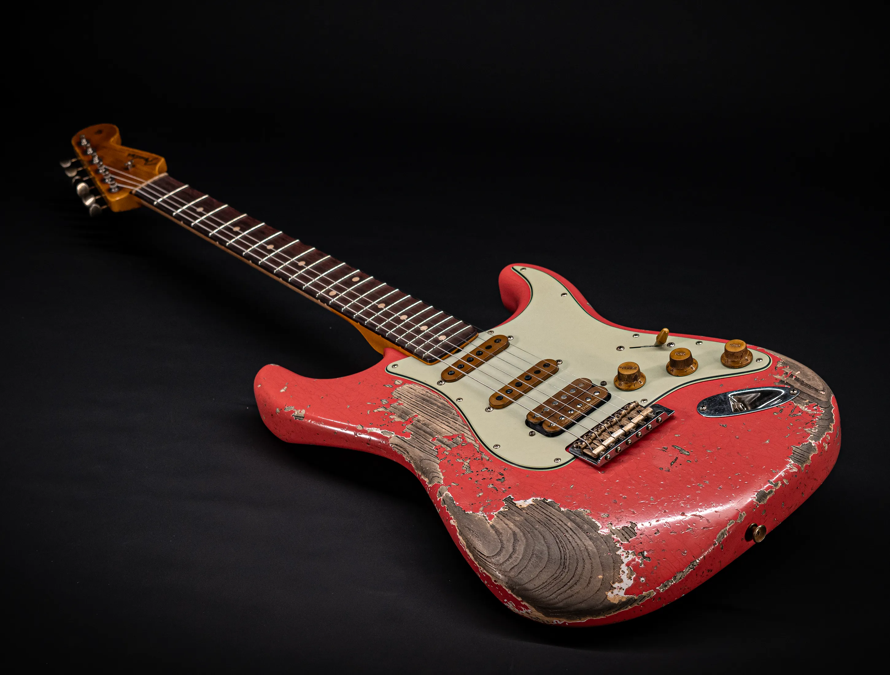Fender MBD II 1962 Humbucker Stratocaster MIDAS Super Heavy Relic - ASH Body Fiesta Red
