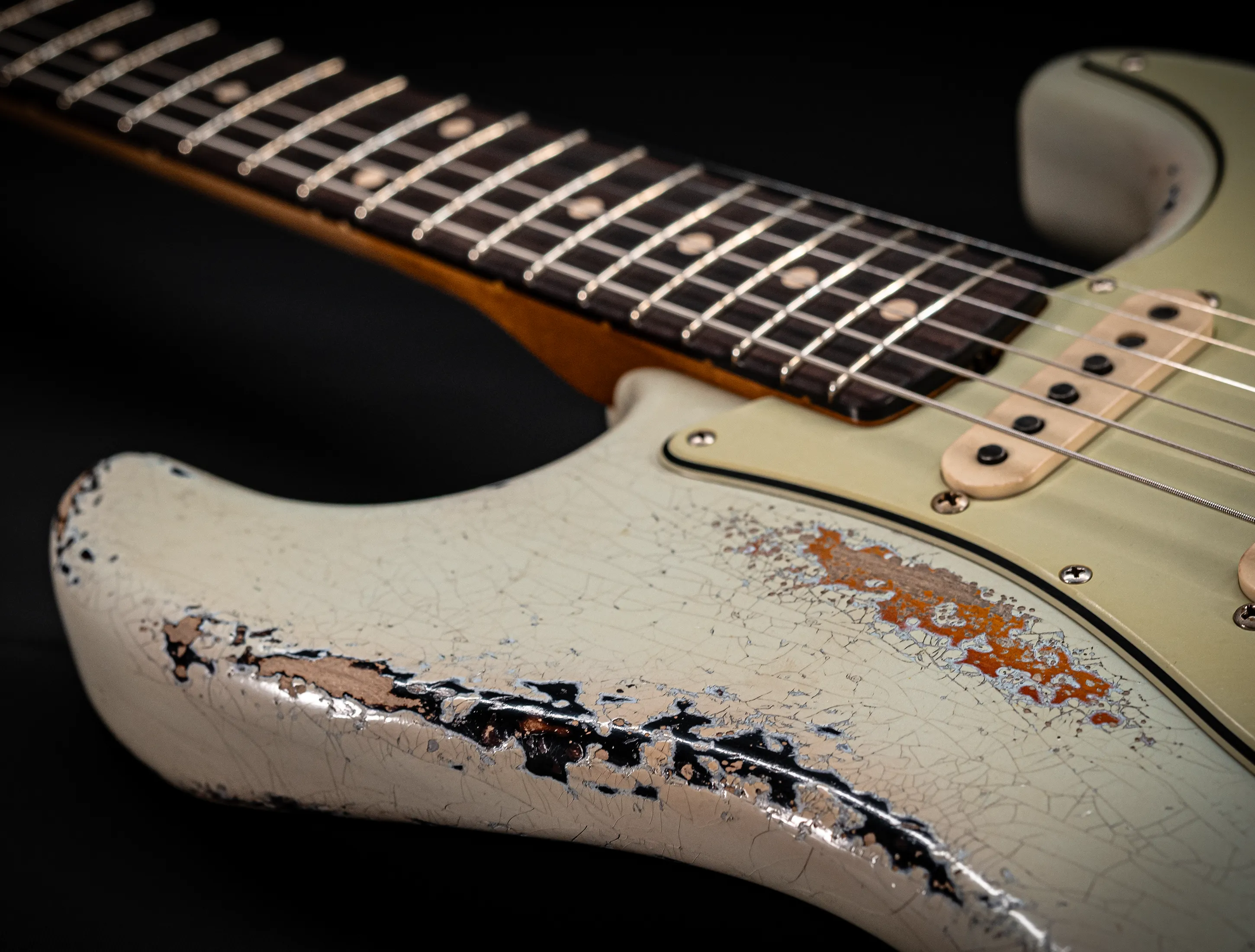 Fender Masterbuilt Paul Waller 1961 F-branded Ex Pin-Up Stratocaster Heavy Relic Sonic Blue over Sunburst