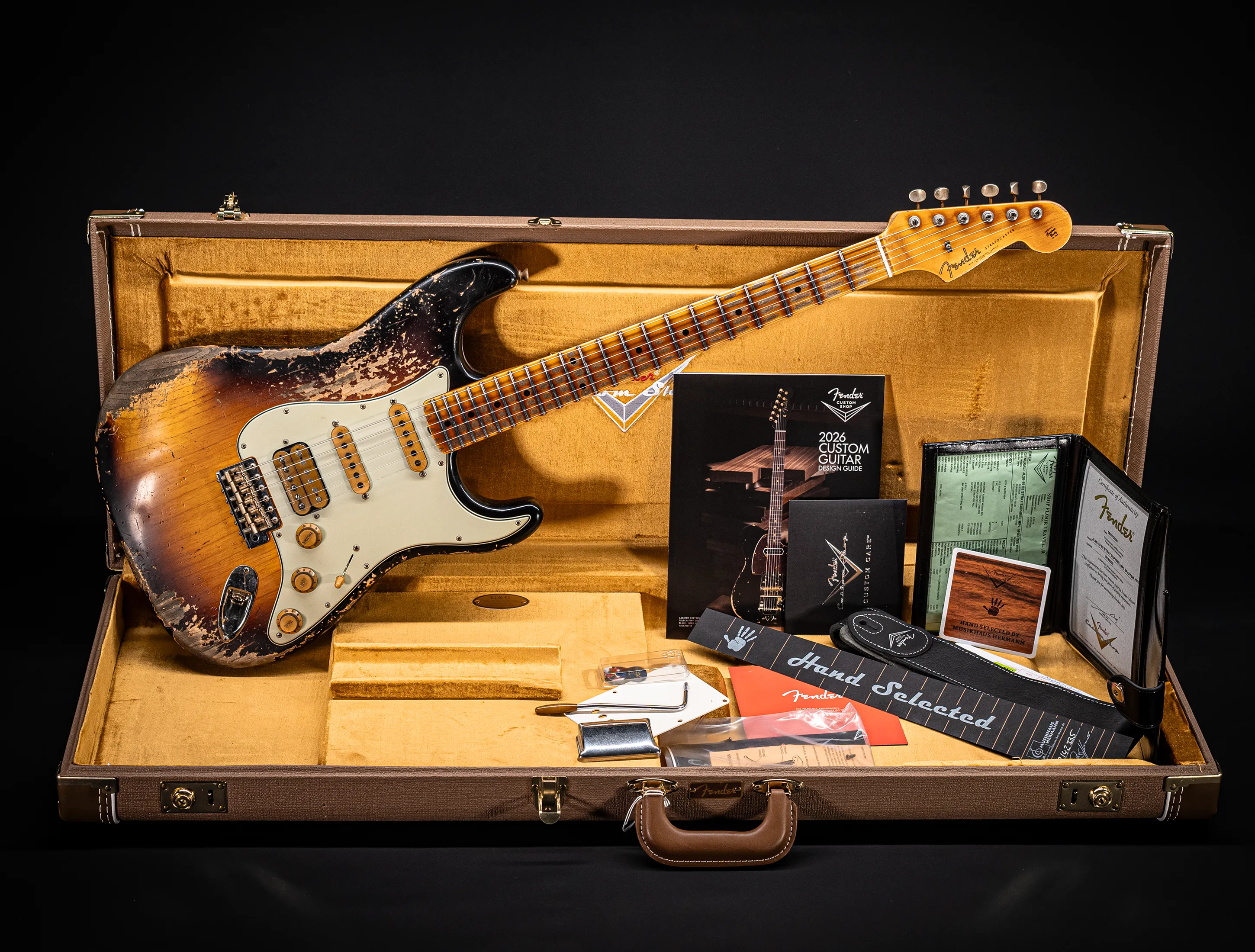 Fender MBD II 1962 Humbucker Stratocaster MIDAS Super Heavy Relic - ASH Body Maple Neck Sunburst