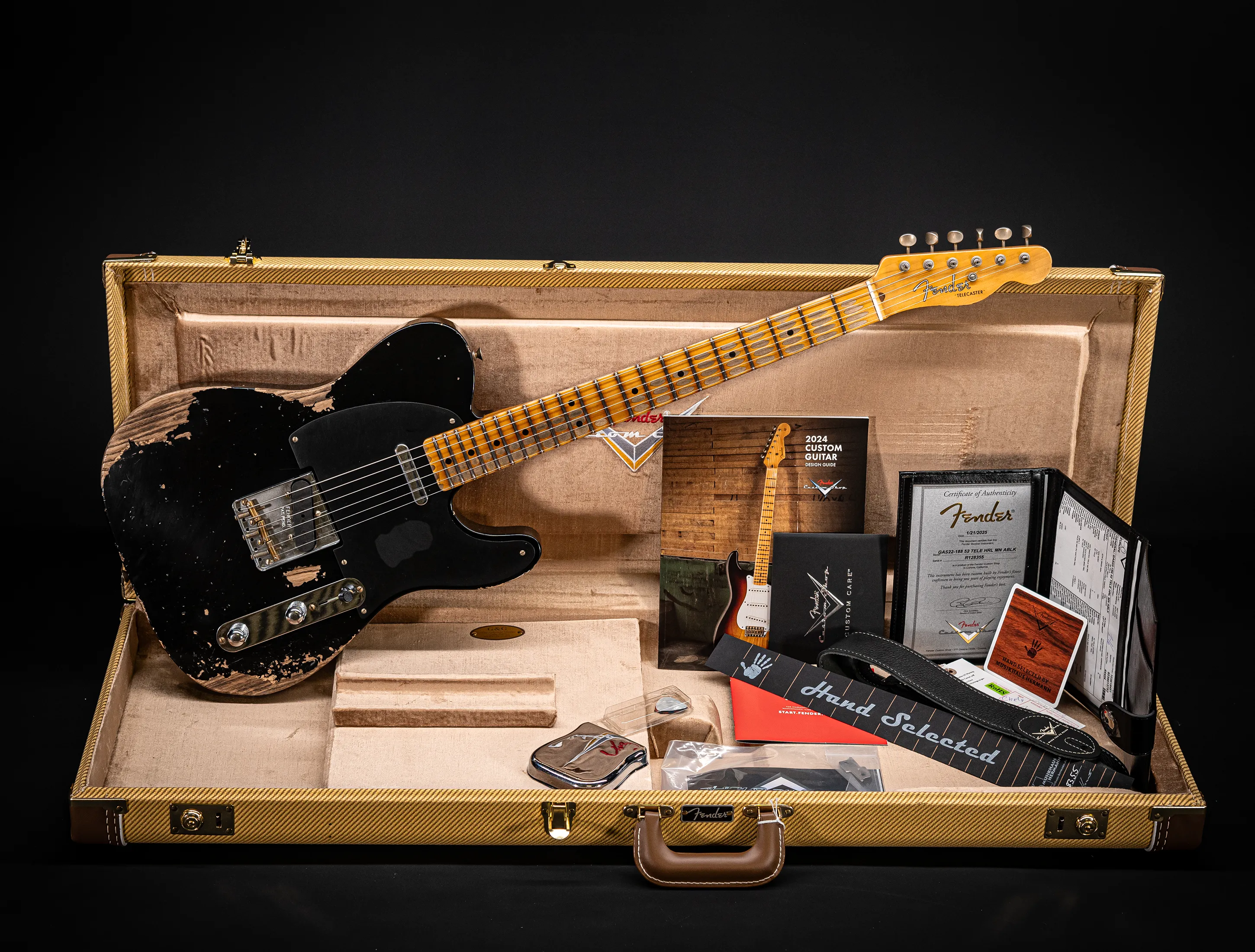 a176087-Fender-MBD-Limited-1952-Telecaster-Heavy-Relic-Black-