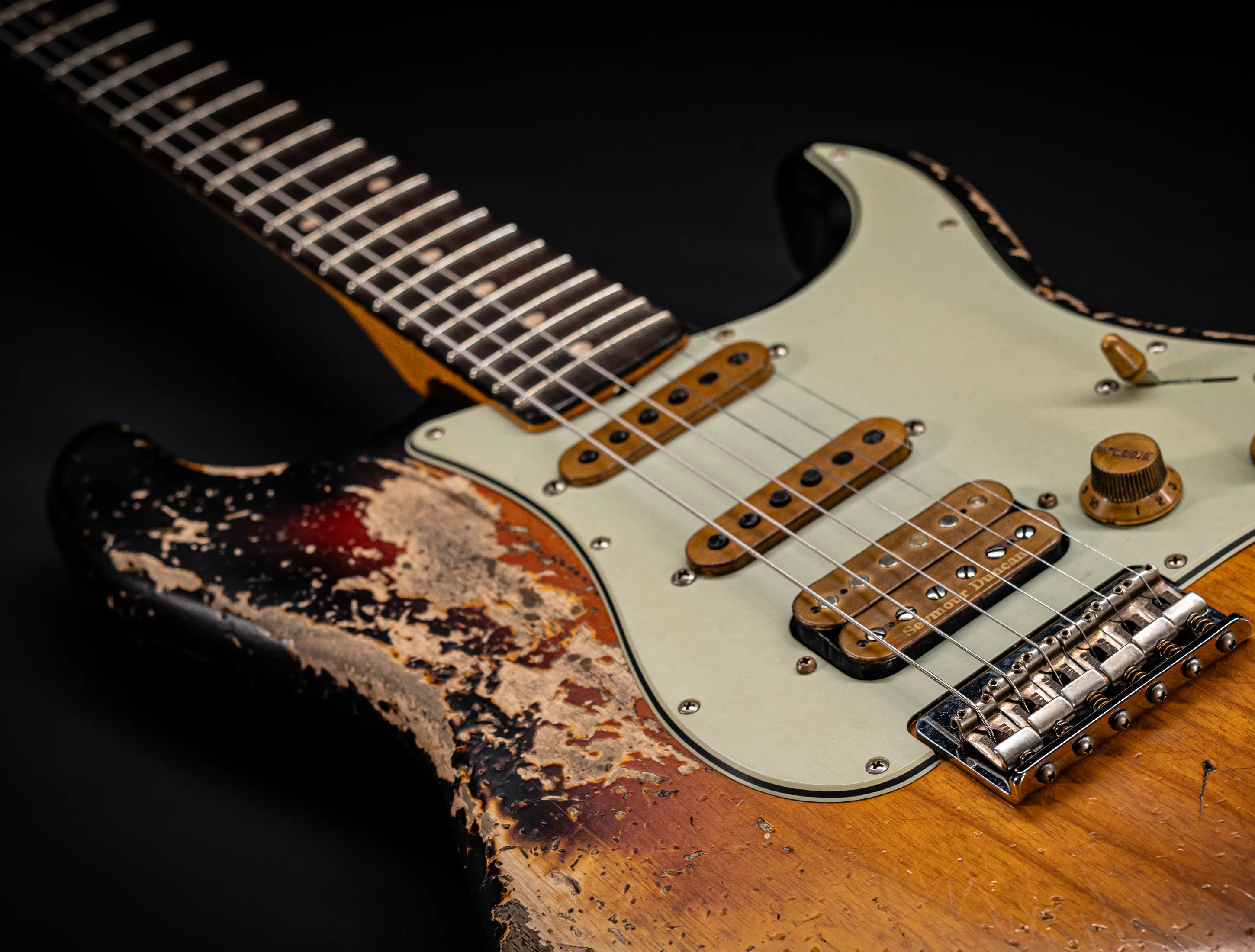 Fender MBD II 1962 Humbucker Hardtail Stratocaster MIDAS Super Heavy Relic - ASH Body Sunburst