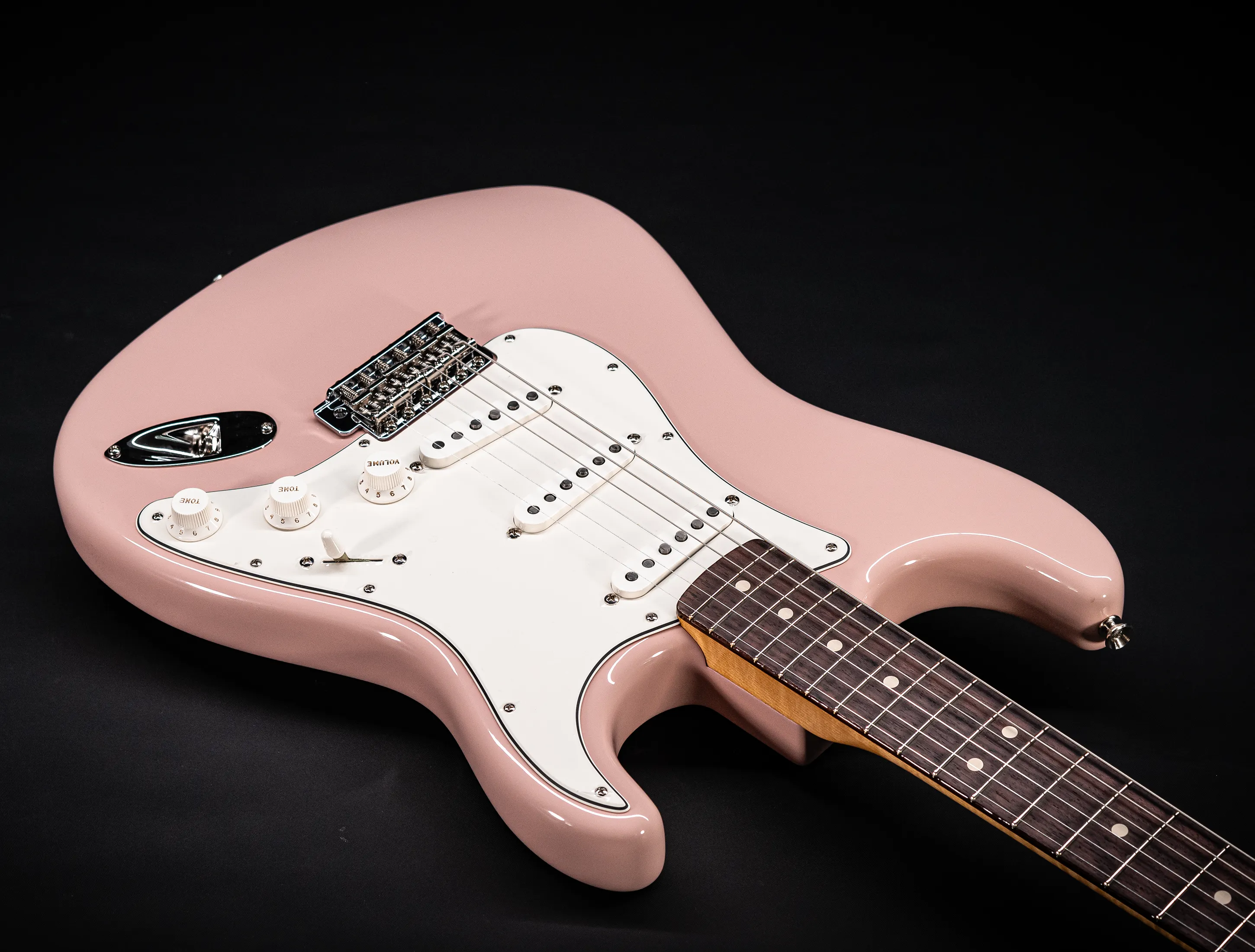 Fender MBD 1963 Stratocaster Prestige NOS flame Neck - Shell Pink