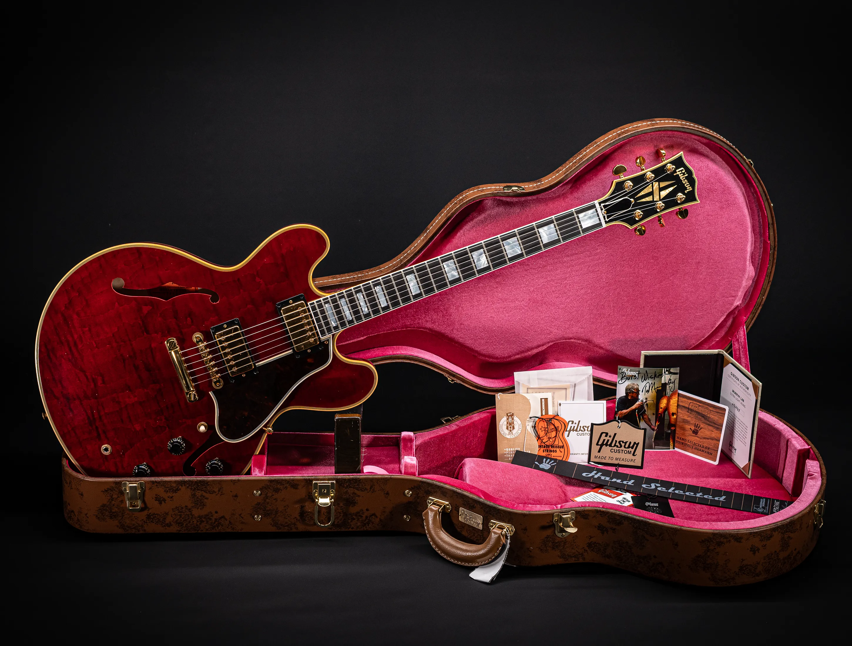 Gibson ES-355 1959 Custom Shop Murphy Lab Ultra Light Aged Figured Maple - Viking Red