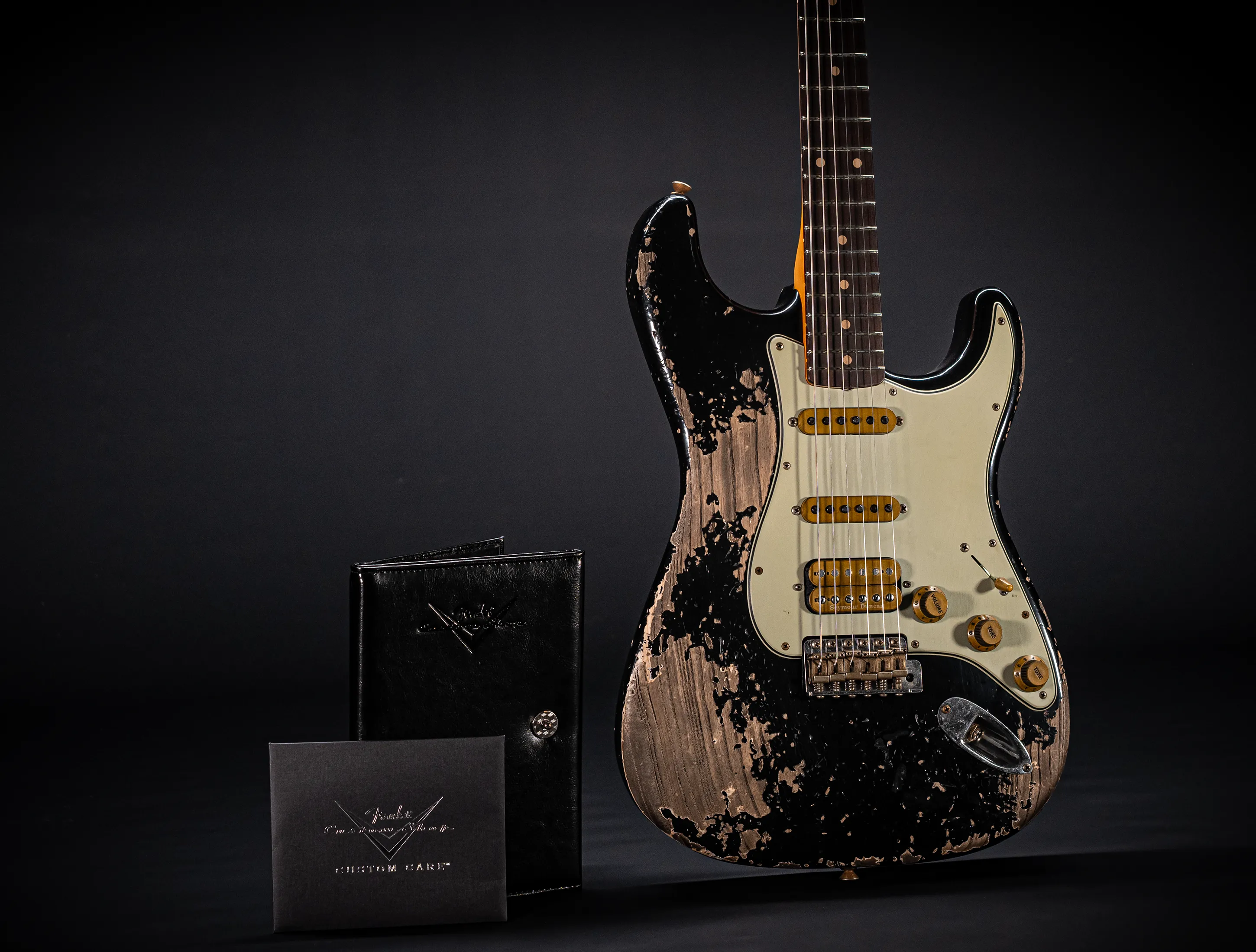 Fender MBD II 1962 Humbucker Stratocaster MIDAS Super Heavy Relic - ASH Body Black
