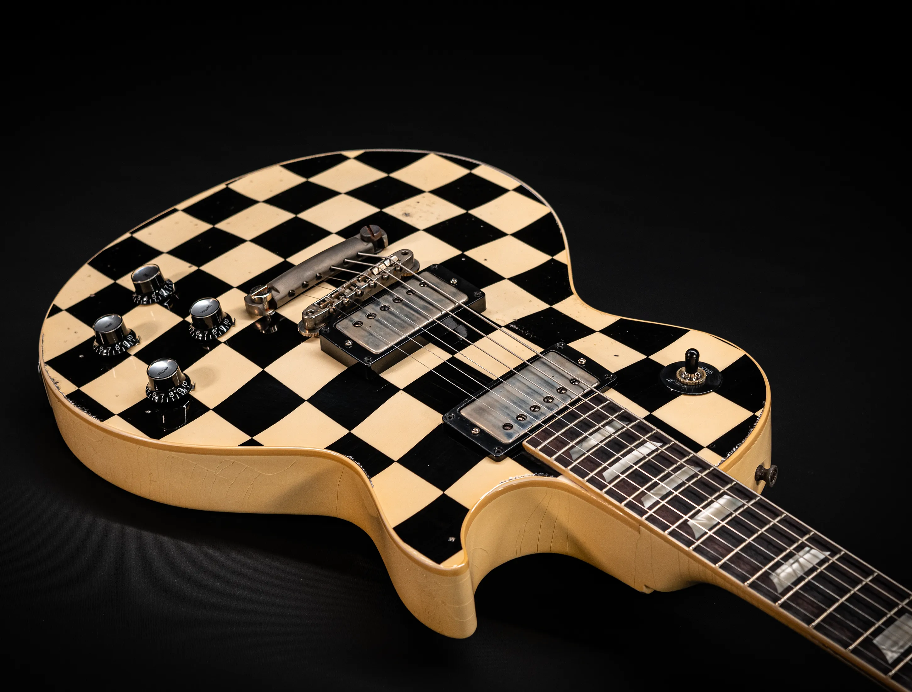 a162843 Gibson Les Paul 1958 Standard Murphy LAB Heavy Aged Black Checkerboard