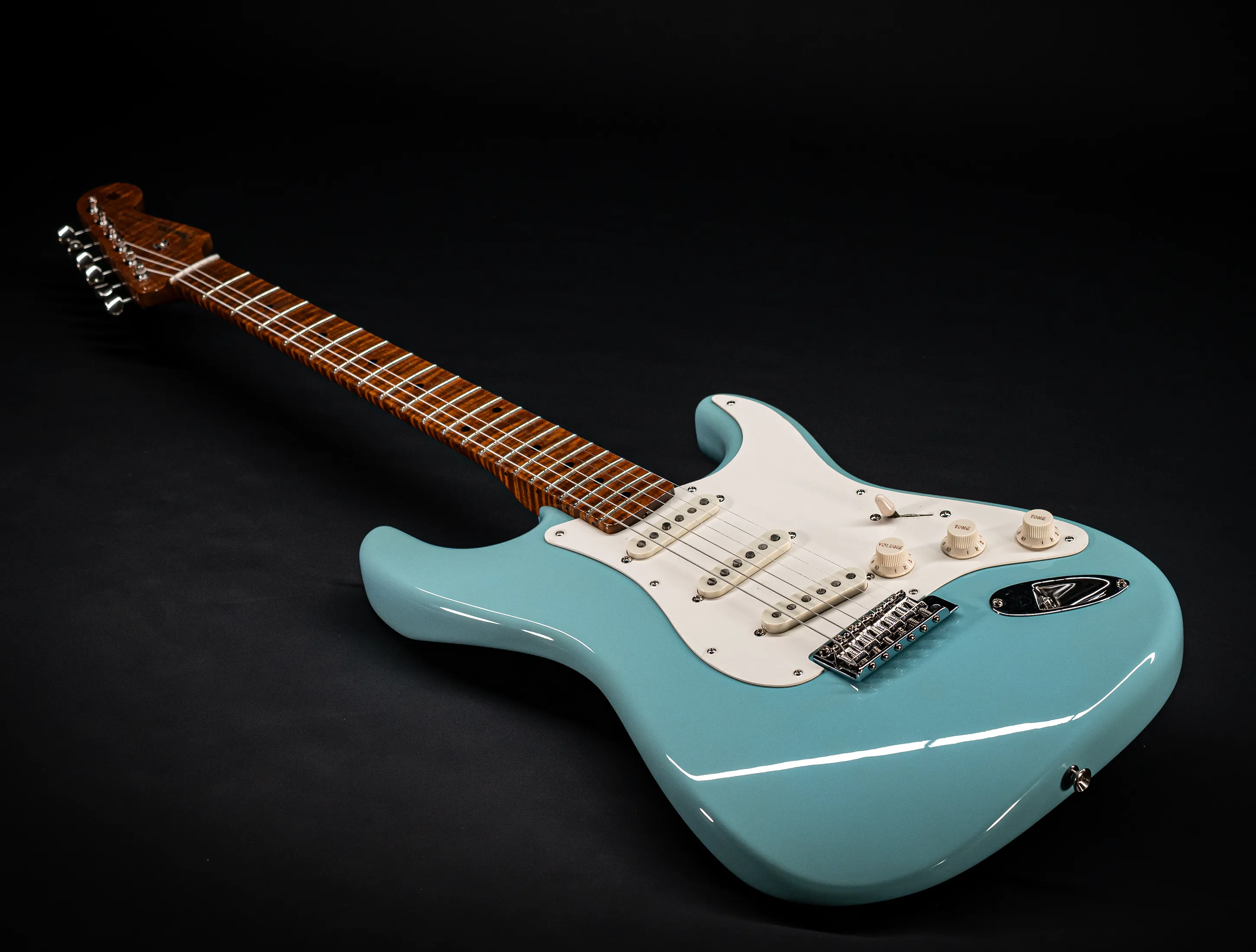 Fender 50`s Limited Stratocaster NOS Mastergrade roasted Flame AAAA Neck - Daphne Blue