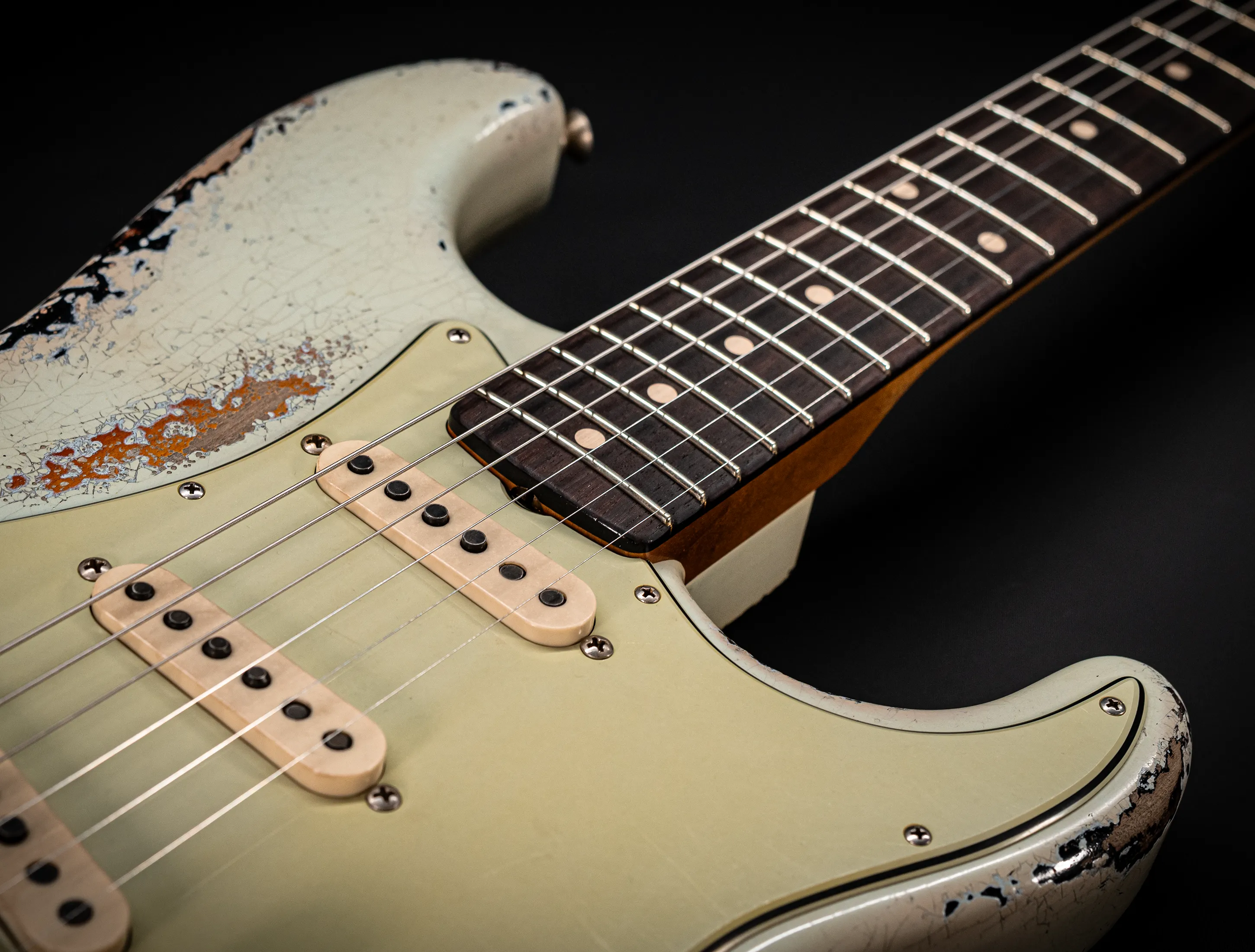 Fender Masterbuilt Paul Waller 1961 F-branded Ex Pin-Up Stratocaster Heavy Relic Sonic Blue over Sunburst