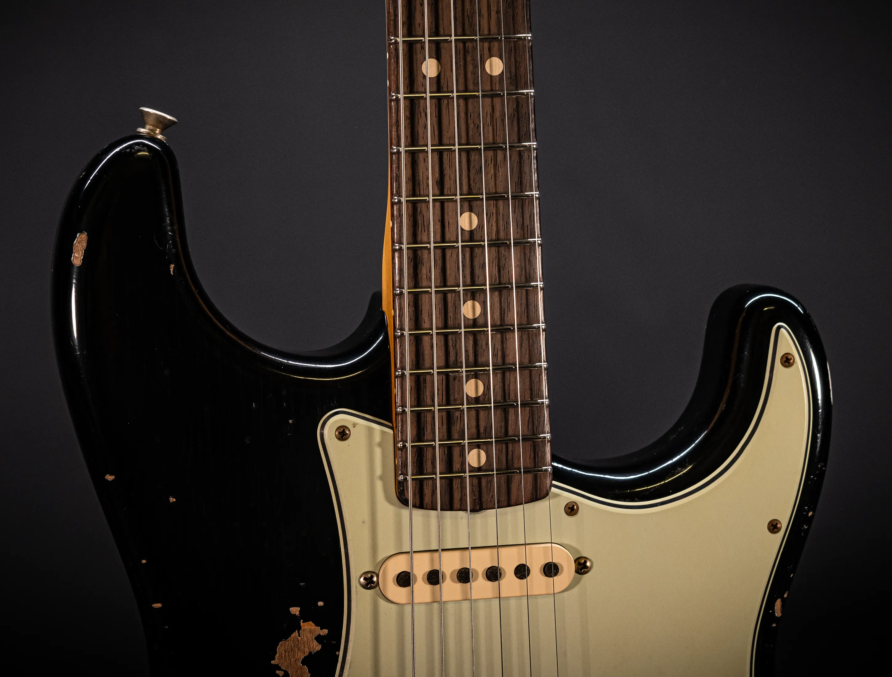 a173106Fender MBD Limited 1963 Humbucker Stratocaster Heavy Relic - Black Muikhaus-Hermann