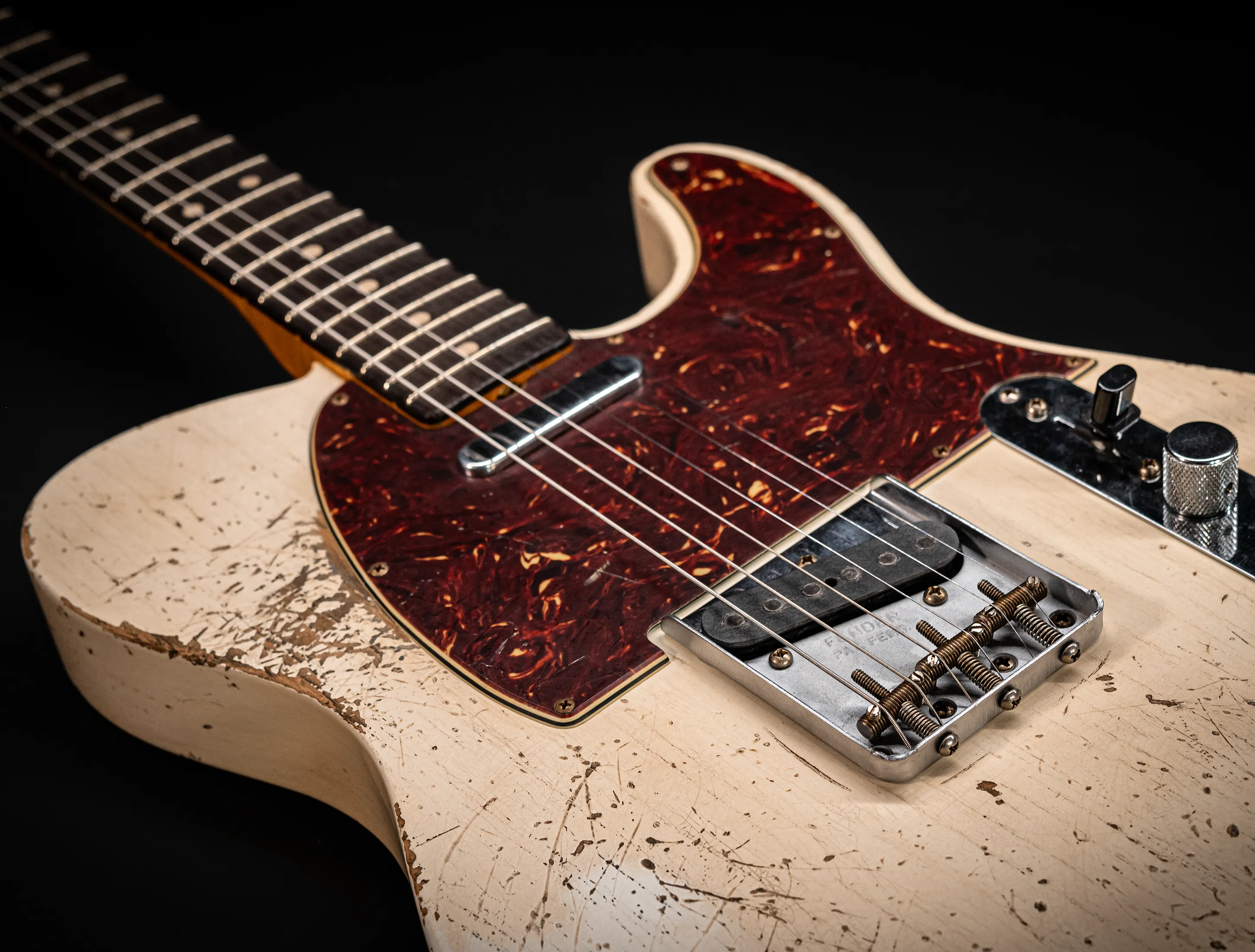 a162534 Fender Masterbuilt Jason Smith 1963 Telecaster Heavy Relic - Smoked Olympic White