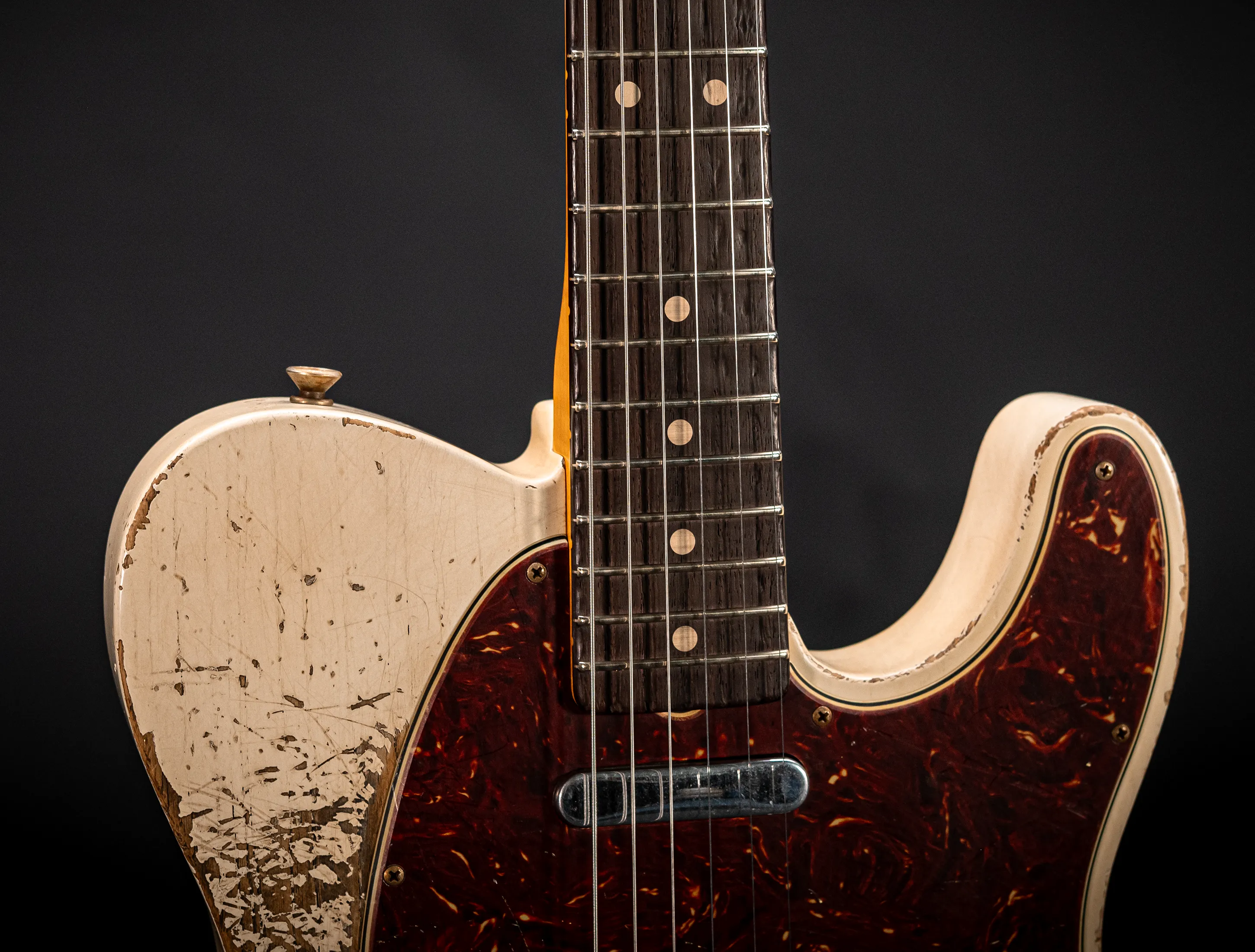 a162537 Fender Masterbuilt Jason Smith 1963 Telecaster Heavy Relic - Smoked Olympic White