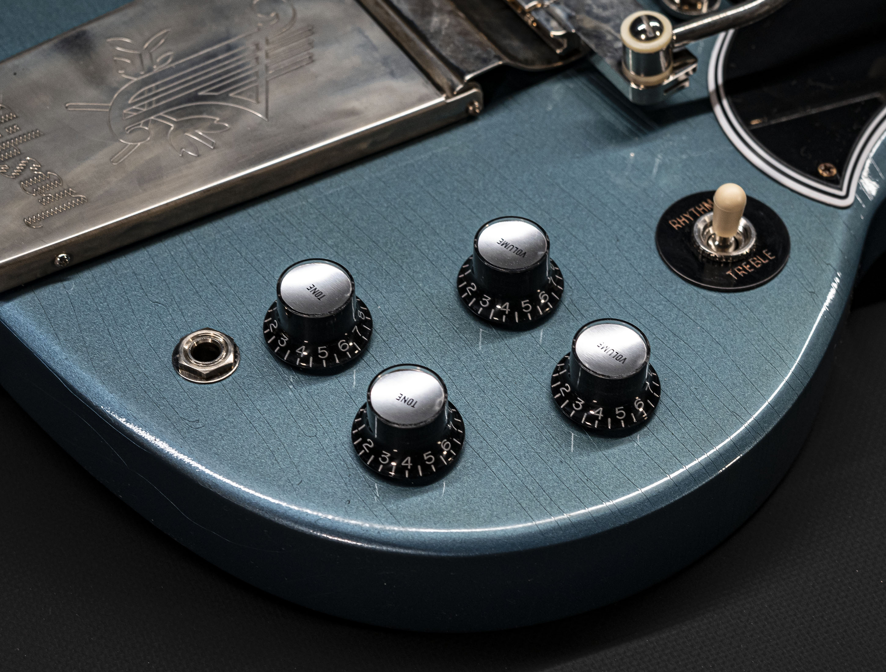 Galerie anzeigen (26 Bilder) a120181-gibson-sg-1964-standard-maestro-vibrola-murphy-lab-ultra-light-aged-pelham-blue