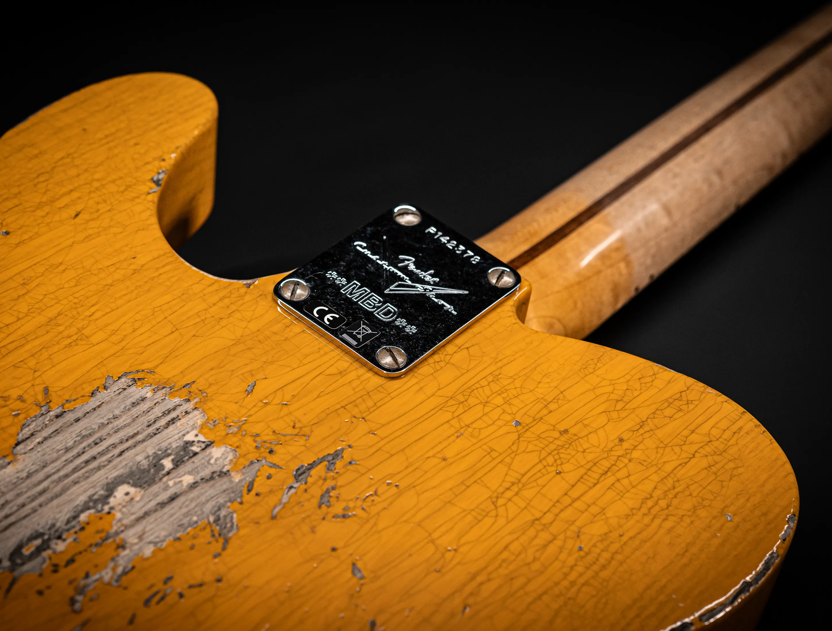 Fender MBD 1952 Humbucker Telecaster Heavy Relic 1pc Ash Body - Butterscotch Blonde