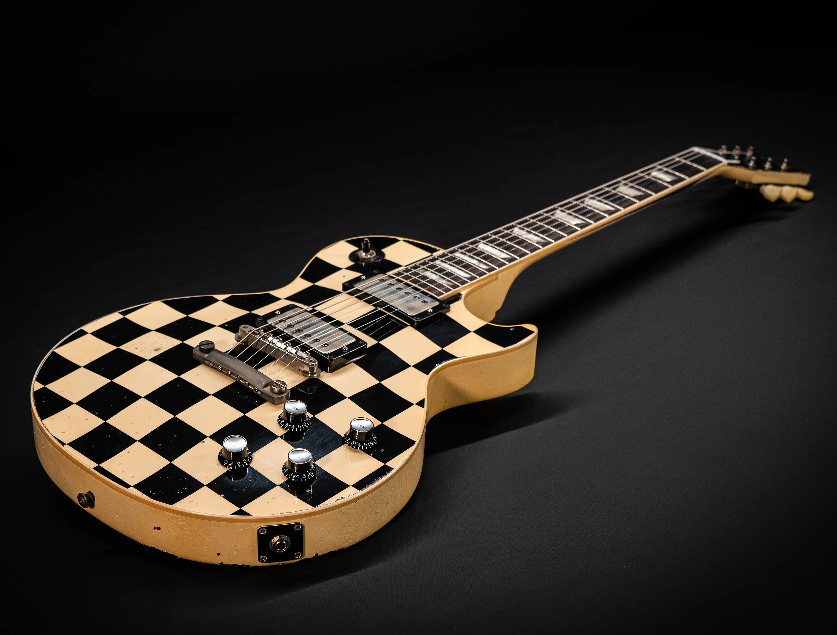 a162825 Gibson Les Paul 1958 Standard Murphy LAB Heavy Aged Black Checkerboard
