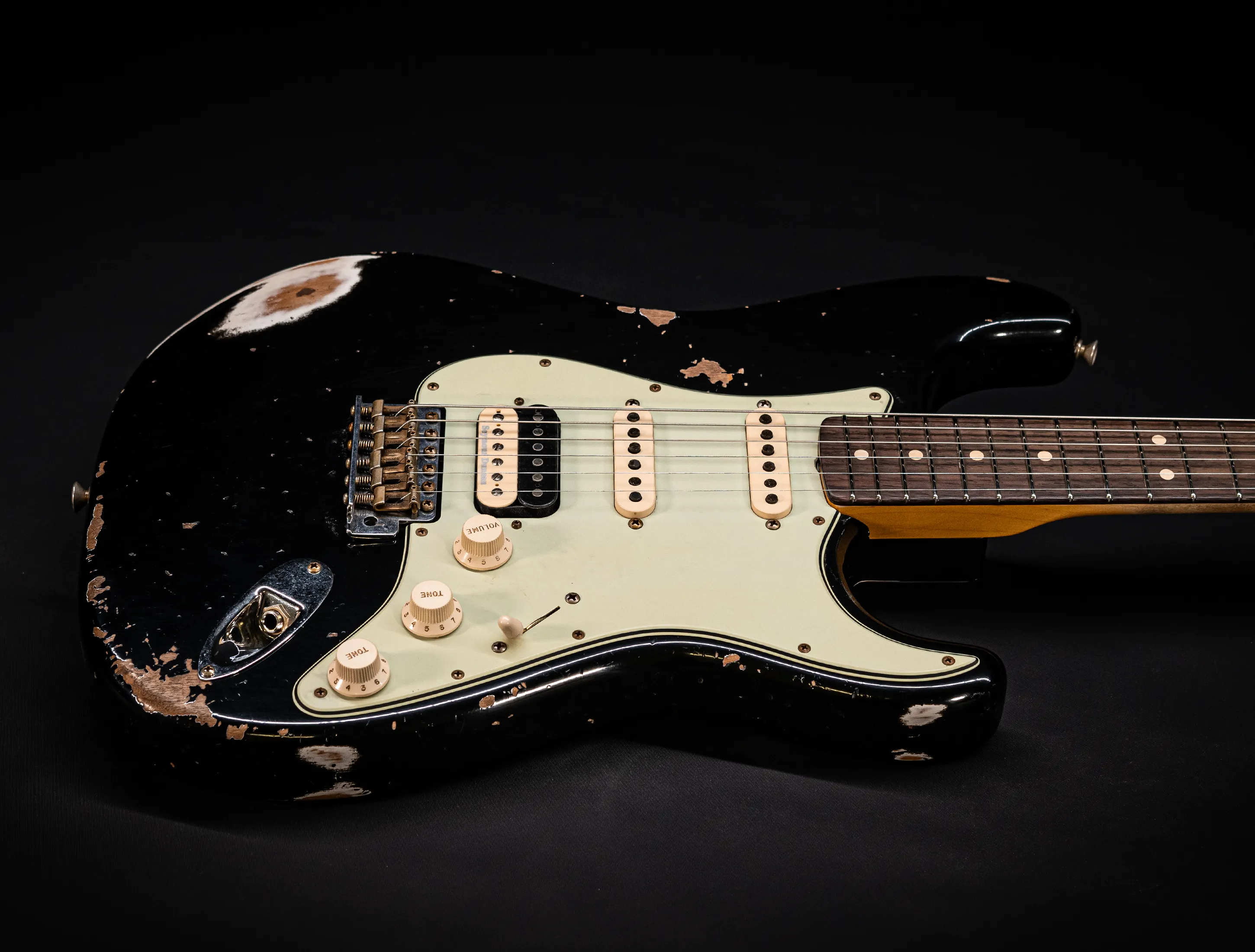 a173076Fender MBD Limited 1963 Humbucker Stratocaster Heavy Relic - Black Muikhaus-Hermann