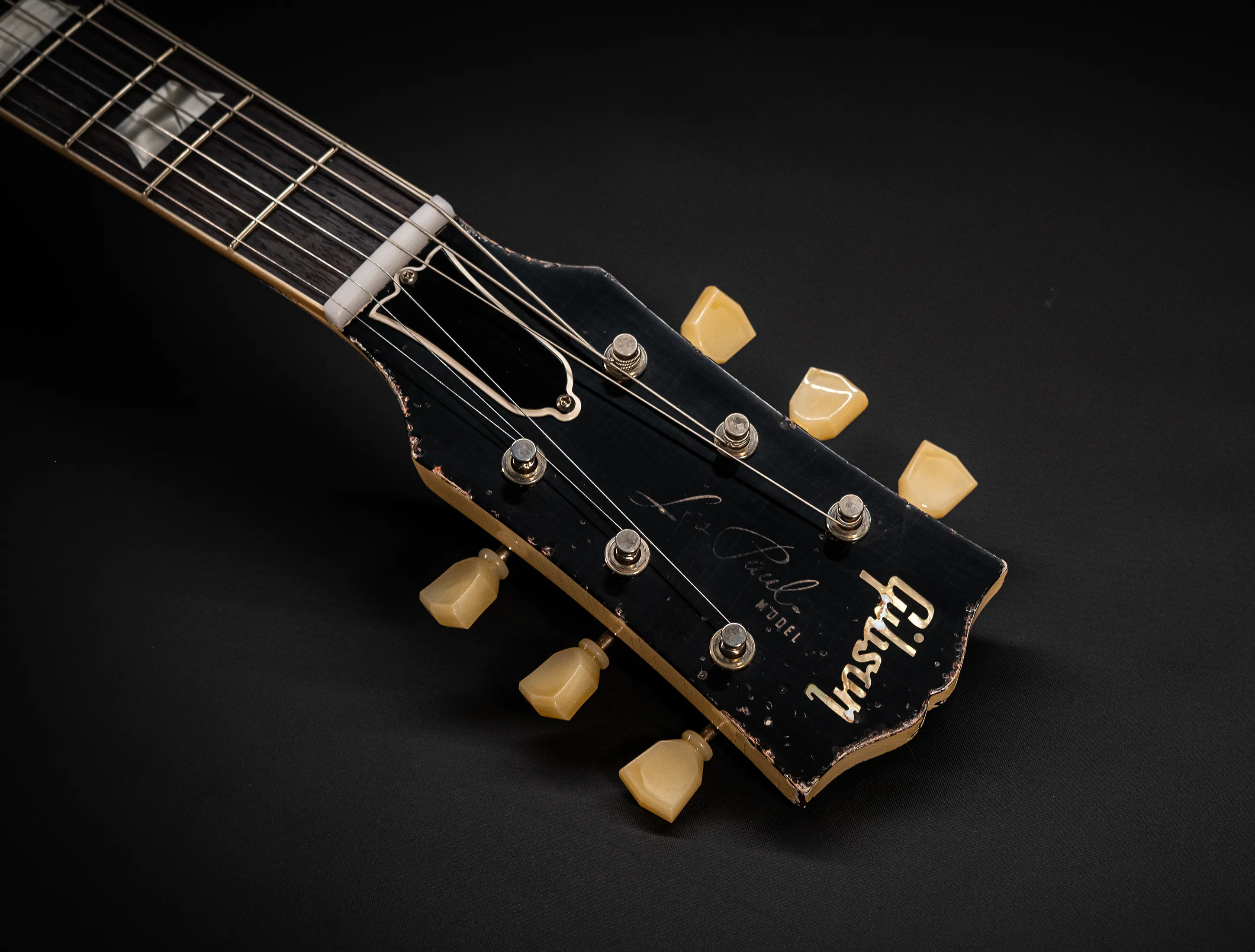 a162847 Gibson Les Paul 1958 Standard Murphy LAB Heavy Aged Black Checkerboard