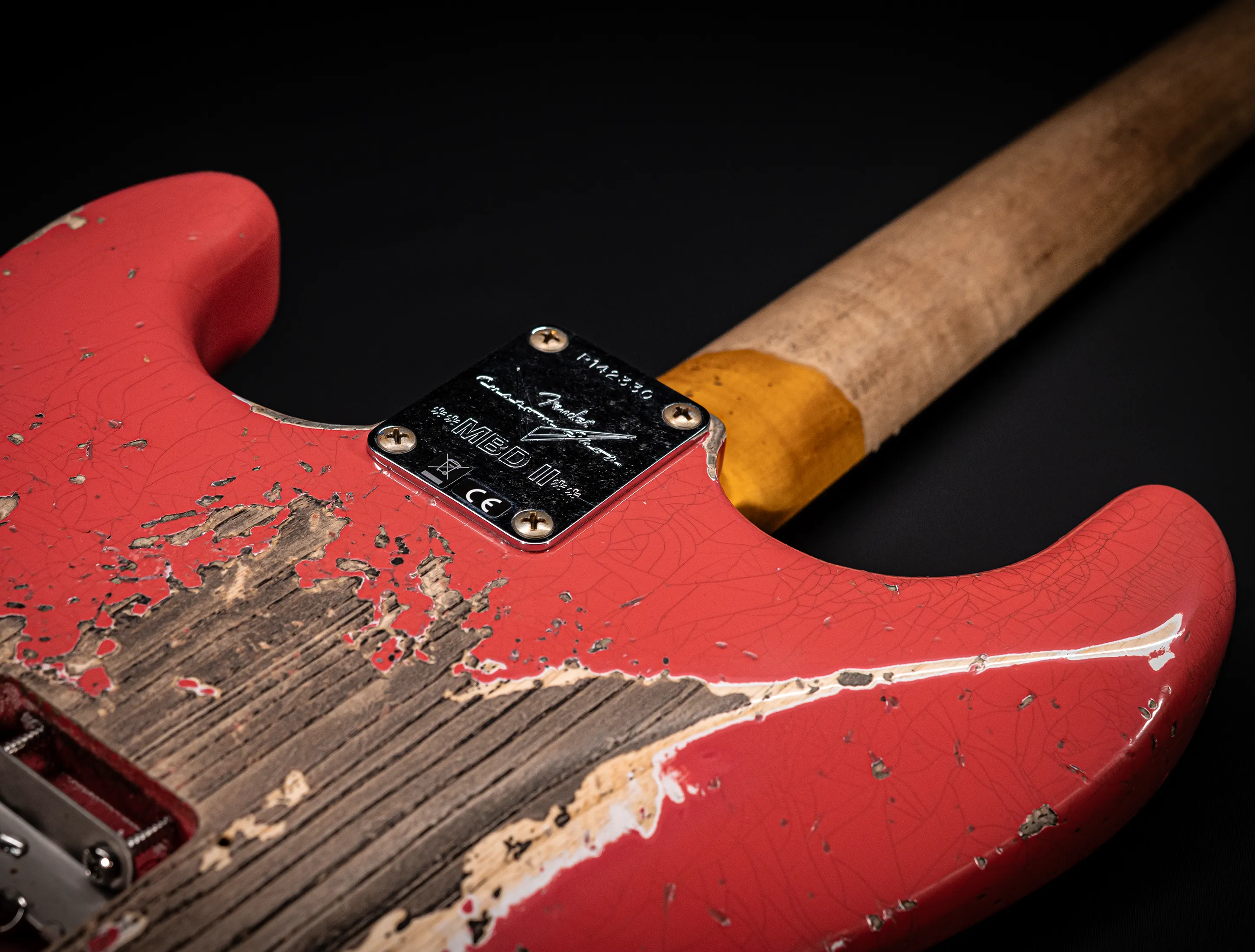 Fender MBD II 1962 Humbucker Stratocaster MIDAS Super Heavy Relic - ASH Body Fiesta Red